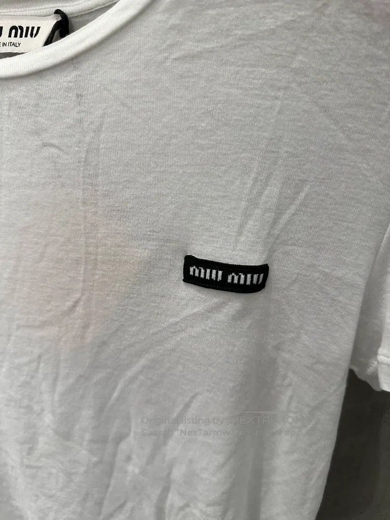 Miu Miu Miu Miu Black Logo Short Sleeve Size US S / EU 44-46 / 1 - 3 Thumbnail