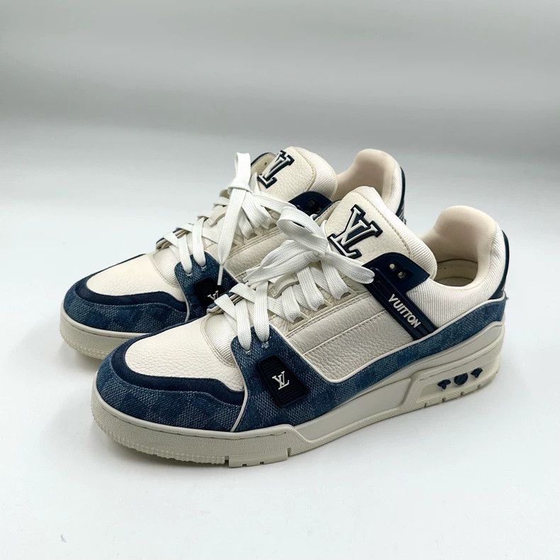 Louis Vuitton Louis Vuitton LV Trainer White Blue Sneakers Size US 10.5 / EU 43-44 - 1 Thumbnail