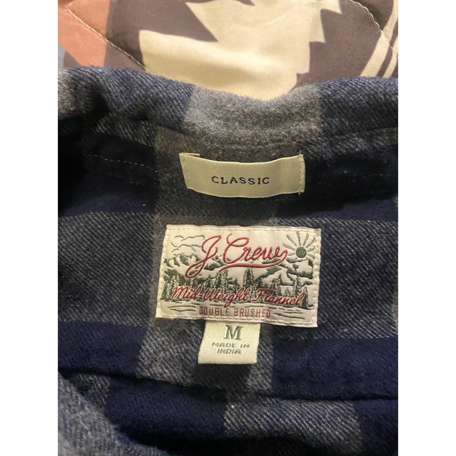 J.Crew J.CREW Shirt Plaid Button-Up Long Sleeve Blue/Gray Medium Regular Mens Vintage No Size US M / EU 48-50 / 2 - 3 Thumbnail