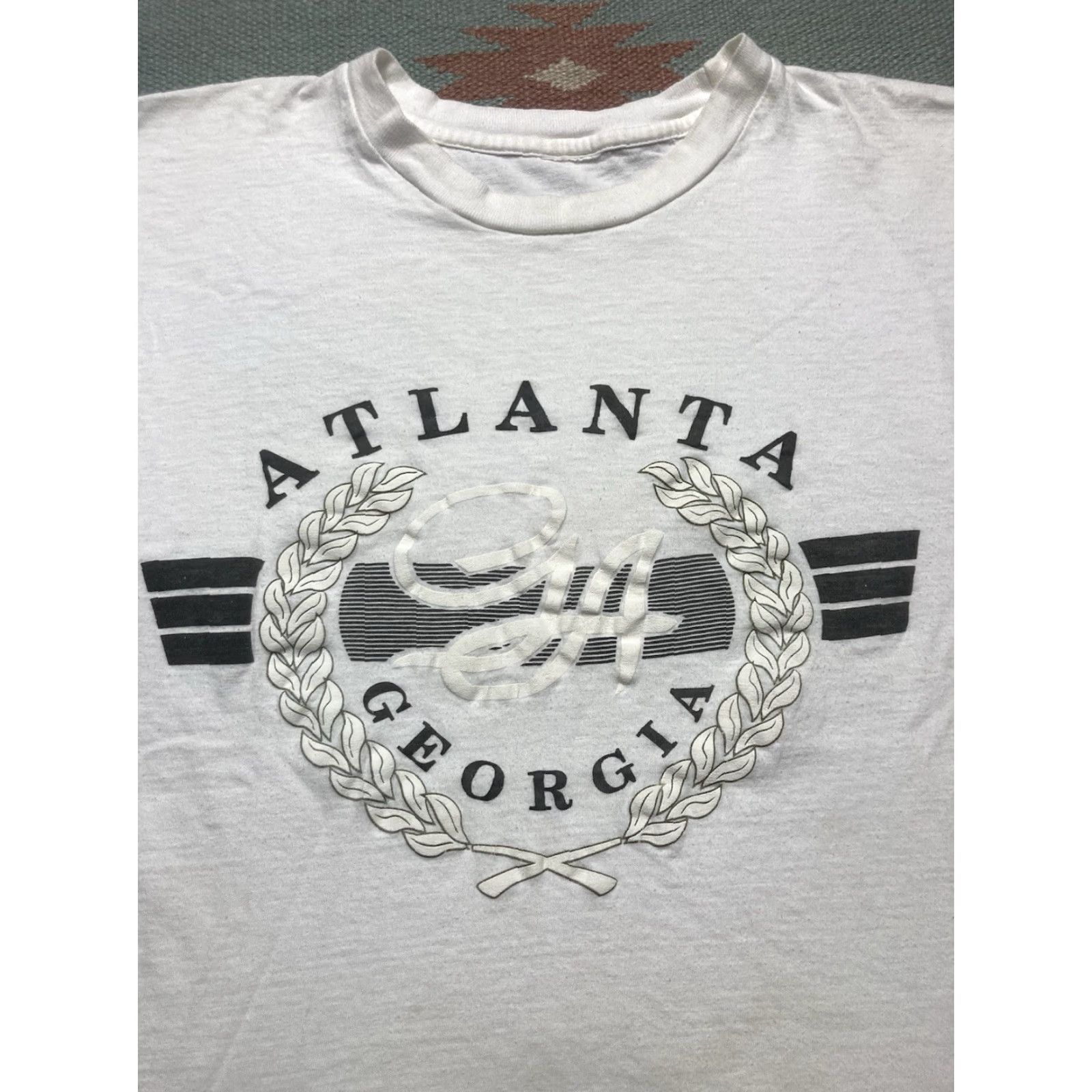 Vintage VINTAGE Unbranded T-Shirt Atlanta Georgia GA Crest Destination Tee Boxy Large White Mens L Size US L / EU 52-54 / 3 - 3 Thumbnail