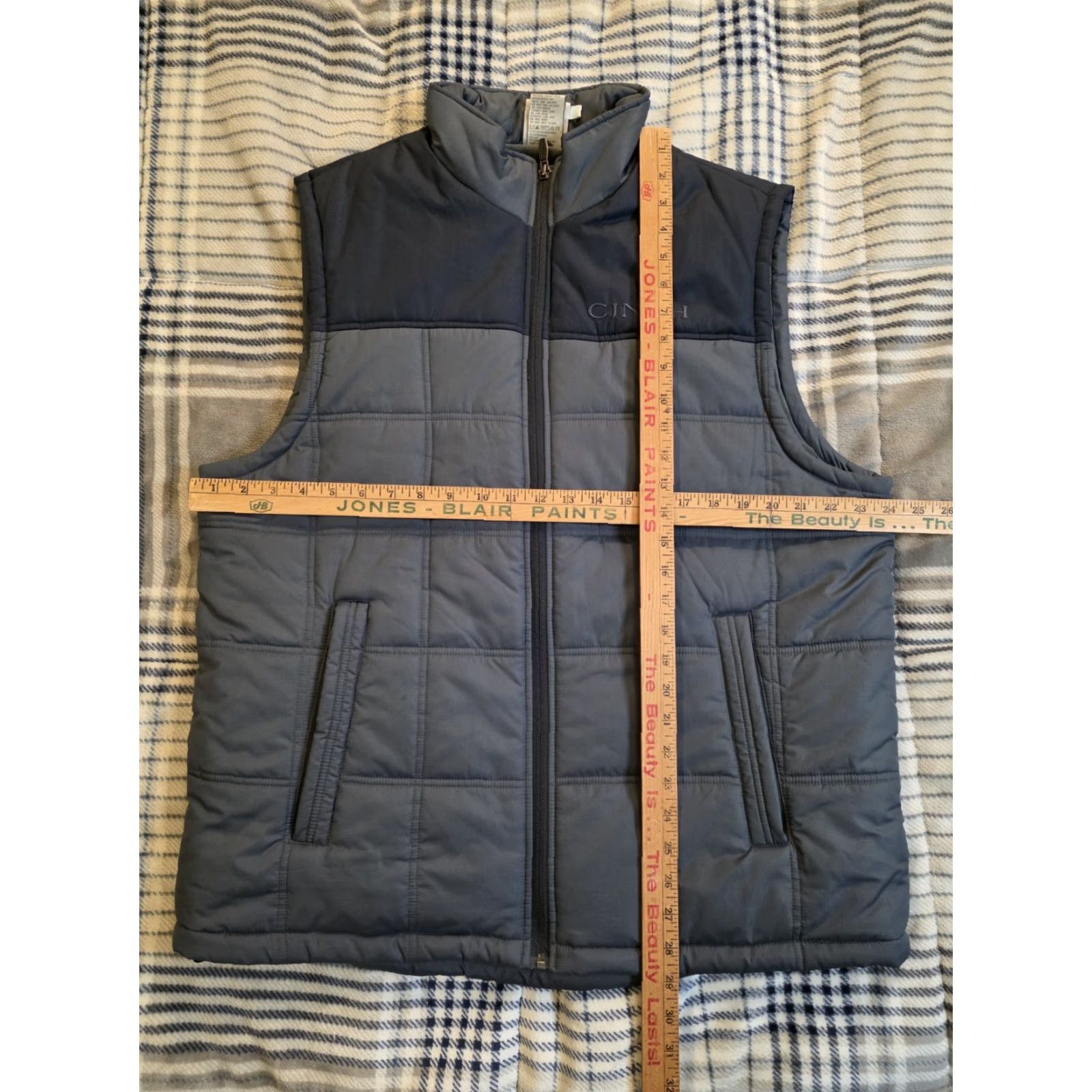 Vintage Cinch Vest Puffer Quilted Full Zip Lined Charcoal Gray Men's XL Western Casual Jacket/Coat Size US XL / EU 56 / 4 - 7 Thumbnail
