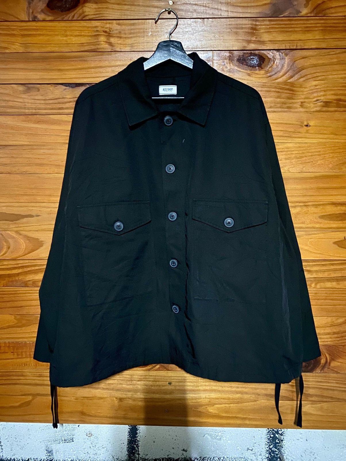Japanese Brand ACE SHOP Tokyo Black Oversized Utility Shirt Jacket Size US L / EU 52-54 / 3 - 3 Thumbnail