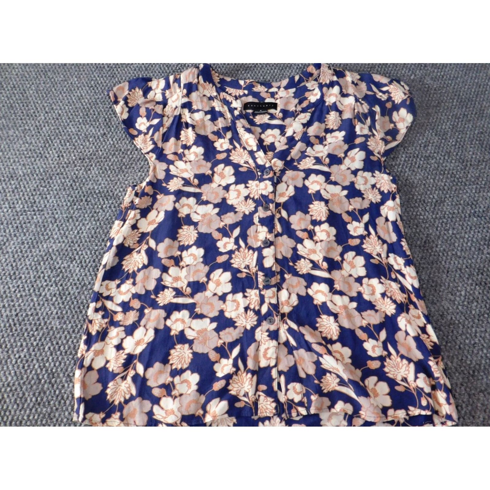 Sanctuary Sanctuary Blouse Sleeveless Collared Cotton? No, Rayon Floral Blue S Women Shirt Size S / US 4 / IT 40 - 3 Thumbnail