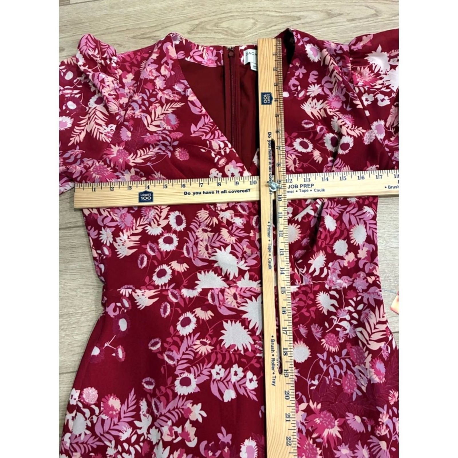 Sachin & Babi NWT Sachin + Babi Erin Pink Puff Sleeve Floral Midi Dress Size 8 Size M / US 6-8 / IT 42-44 - 5 Thumbnail