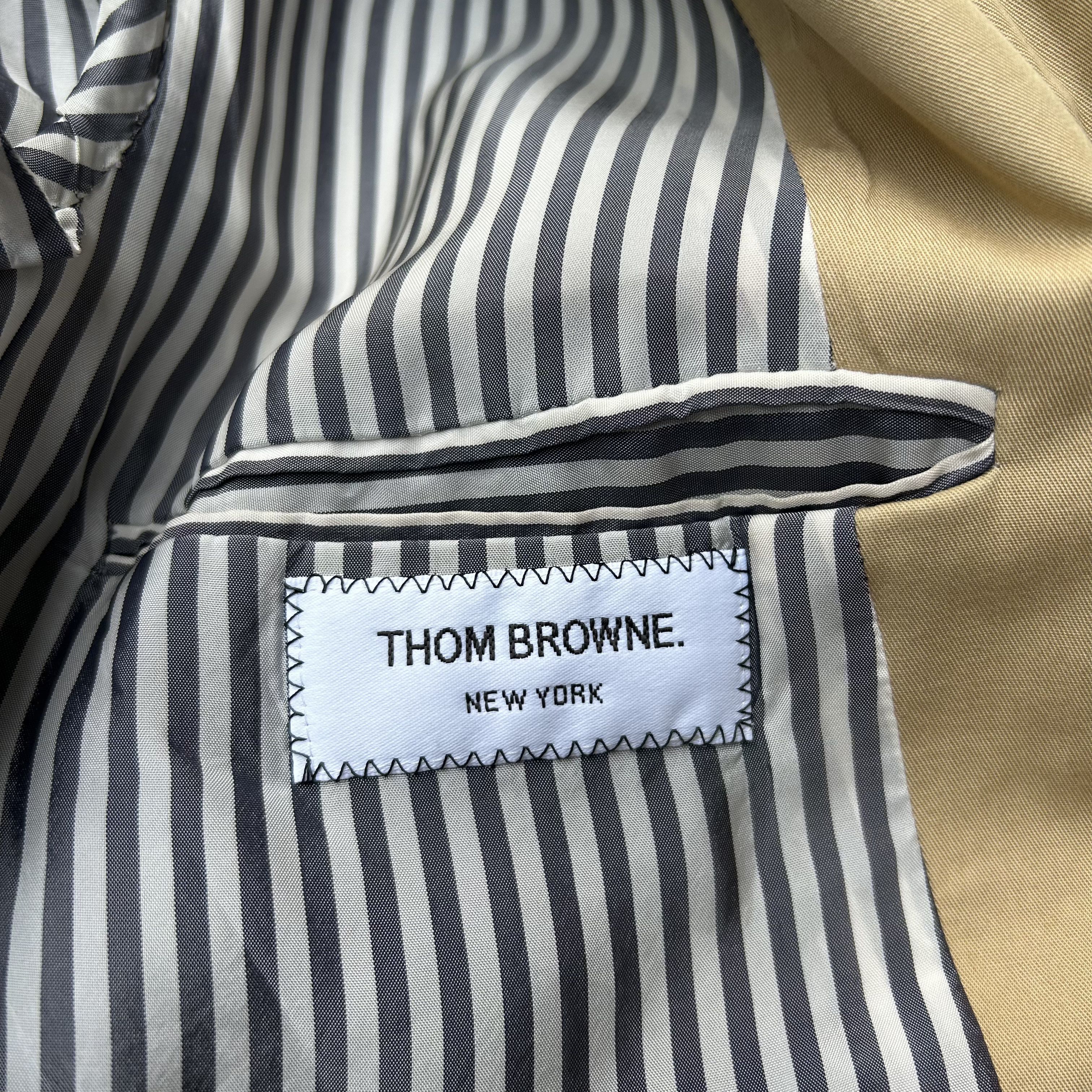 Thom Browne Thom Browne Beige Single-Breasted Bal Coat Overcoat Jacket Size US L / EU 52-54 / 3 - 12 Thumbnail