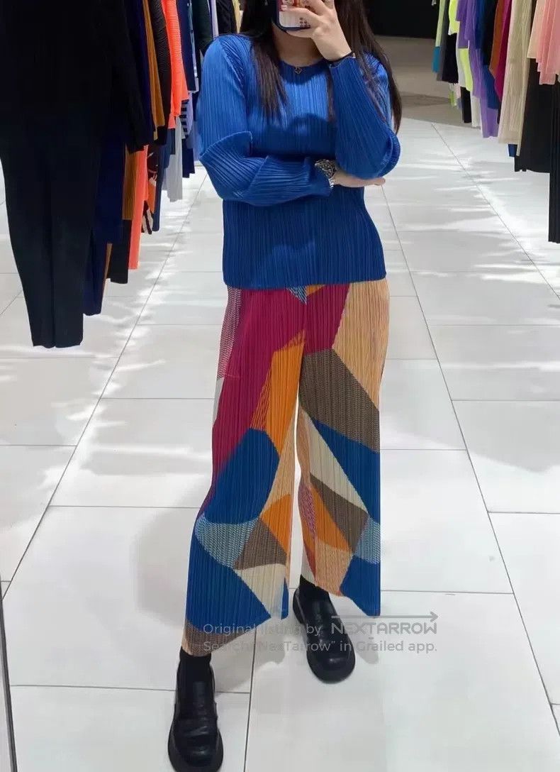 Issey Miyake Issey Miyake size:3 Ruched Wide-Leg Pants Size 31" - 7 Thumbnail