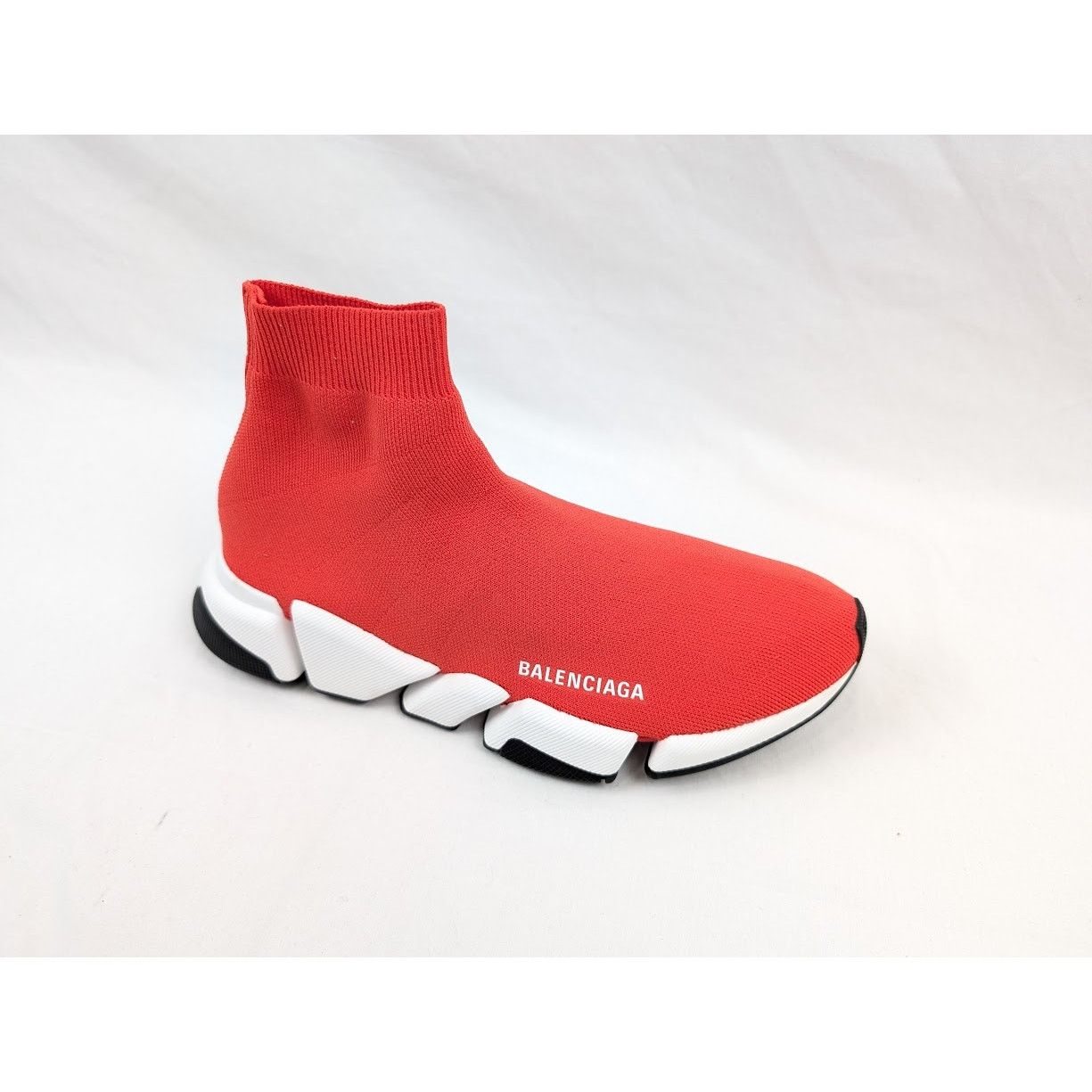 Balenciaga o1rshd1 New Recycled Speed 2.0 Low-Top Sneakers in Red/White Size US 8 / EU 41 - 2 Thumbnail
