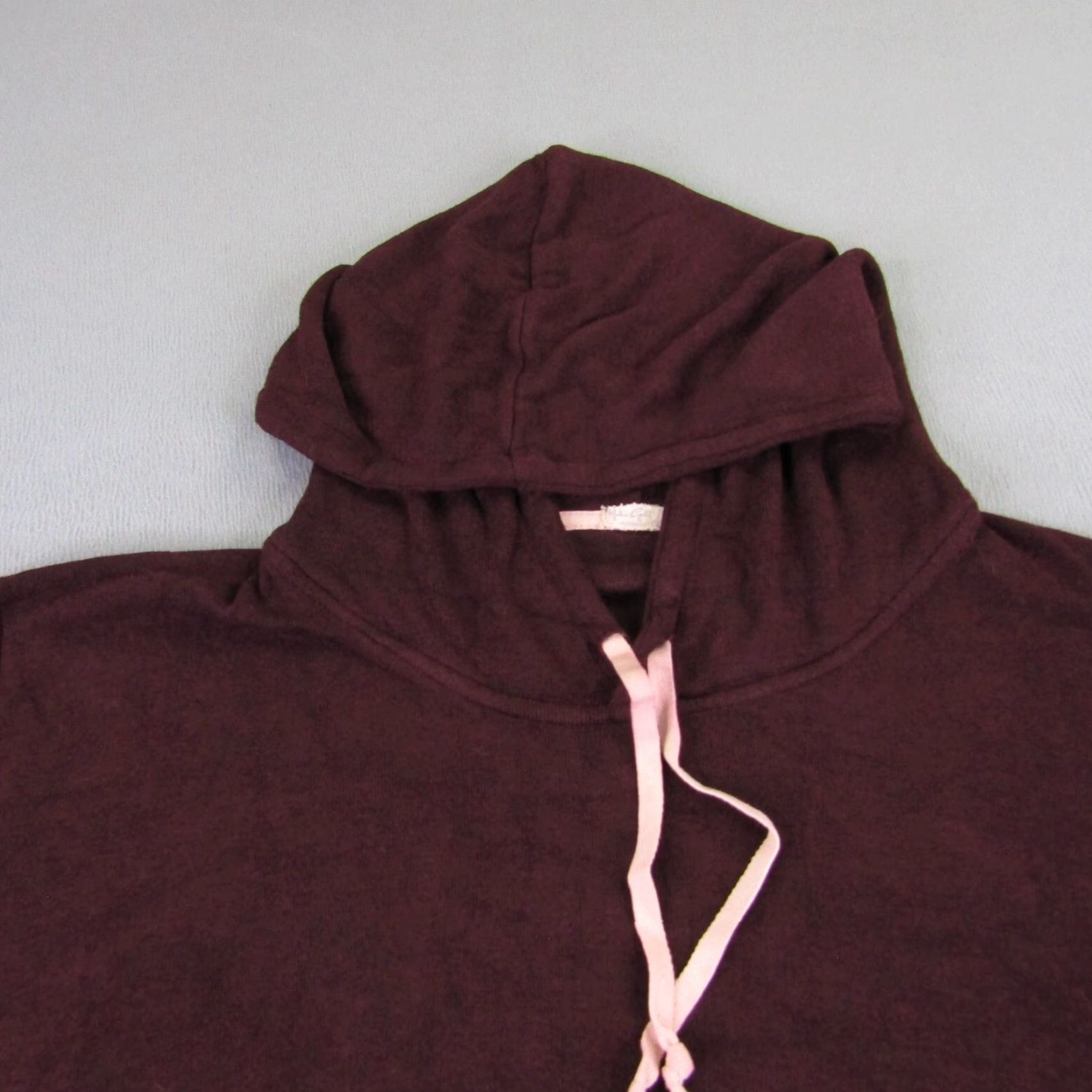 Brandy Melville Brandy Melville John Galt Hoodie Sweater Womens One Size Red Burgundy Knit Pullover Hooded Knit Italy Jumper Casual Regular Size ONE SIZE - 5 Thumbnail