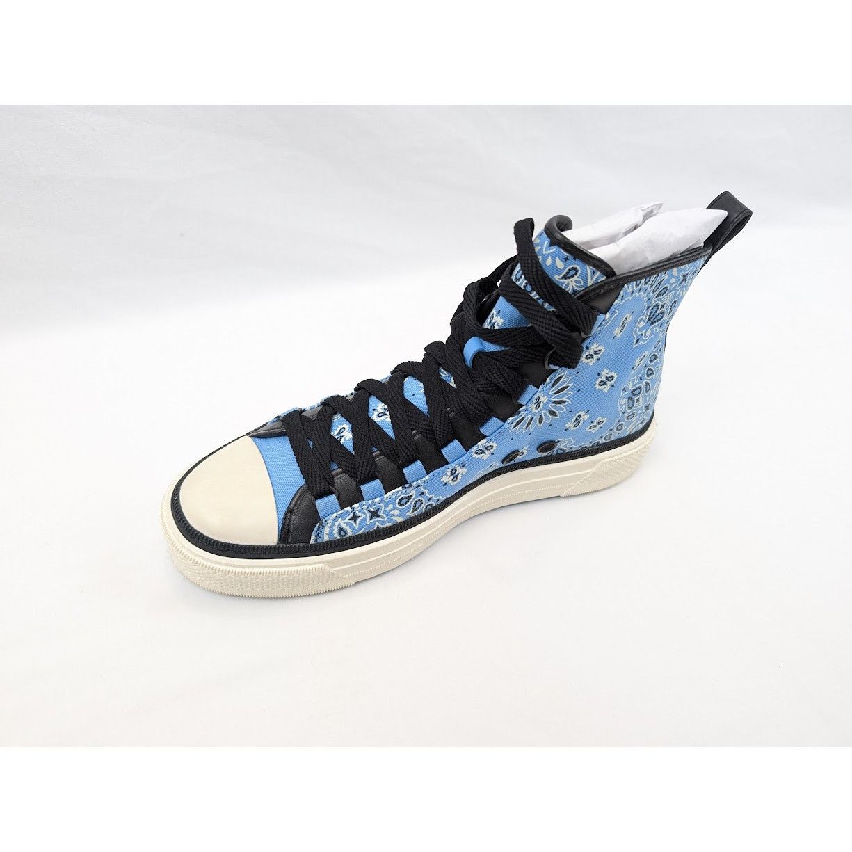 Amiri o1rshd1 Q:2 / Bandana Ma Court Hi-Top Sneakers Carolina Blue Size US 13 / EU 46 - 8 Thumbnail