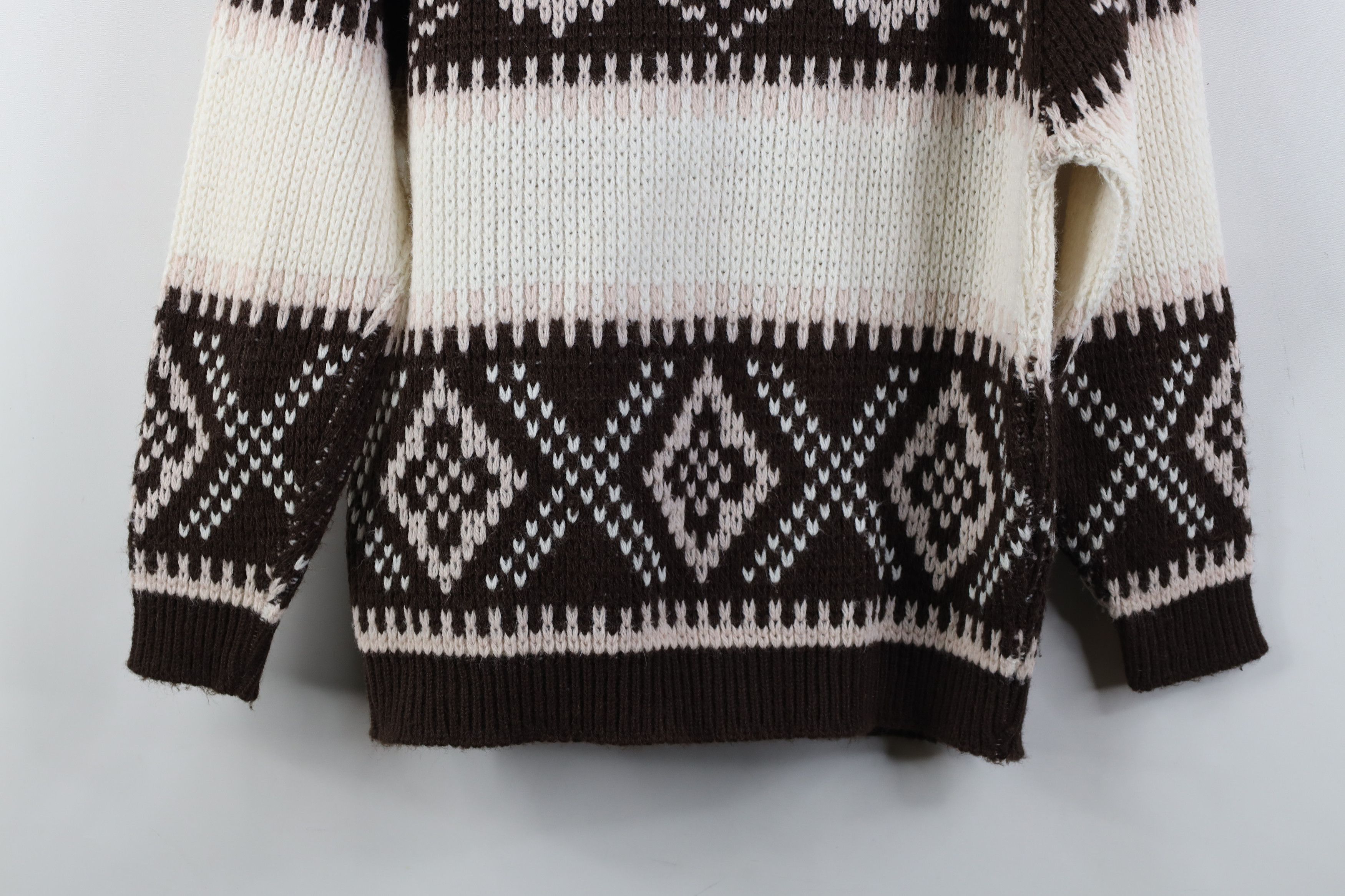 Vintage Vintage 70s Streetwear Fair Isle Knit Turtleneck Sweater USA Size S / US 4 / IT 40 - 14 Thumbnail