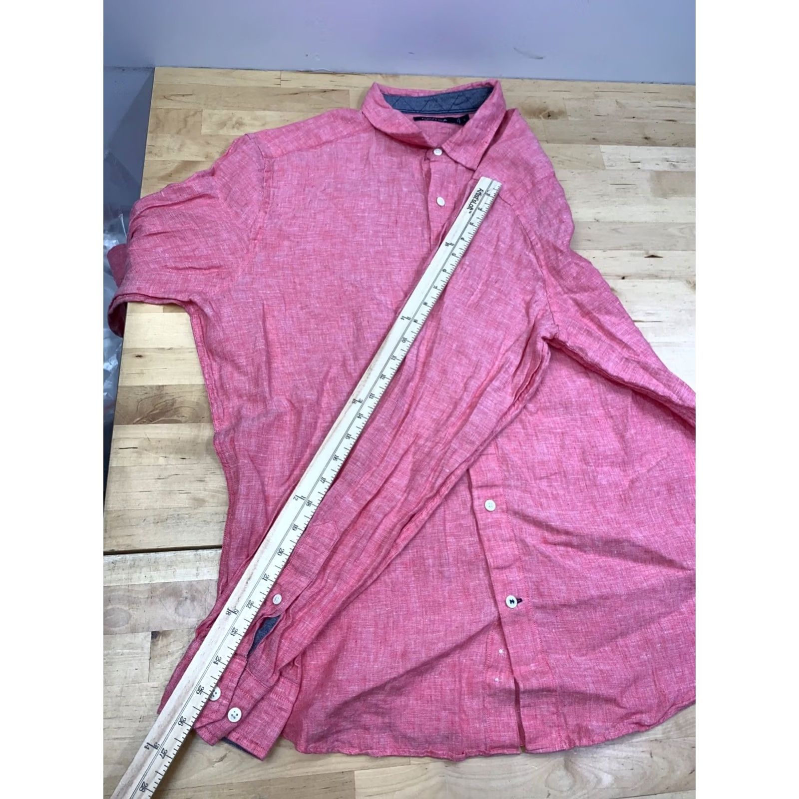 Nautica Nautica Button-Up Shirt Men L Linen Pink Coral Long Sleeve Casual 13328 Size US L / EU 52-54 / 3 - 5 Thumbnail