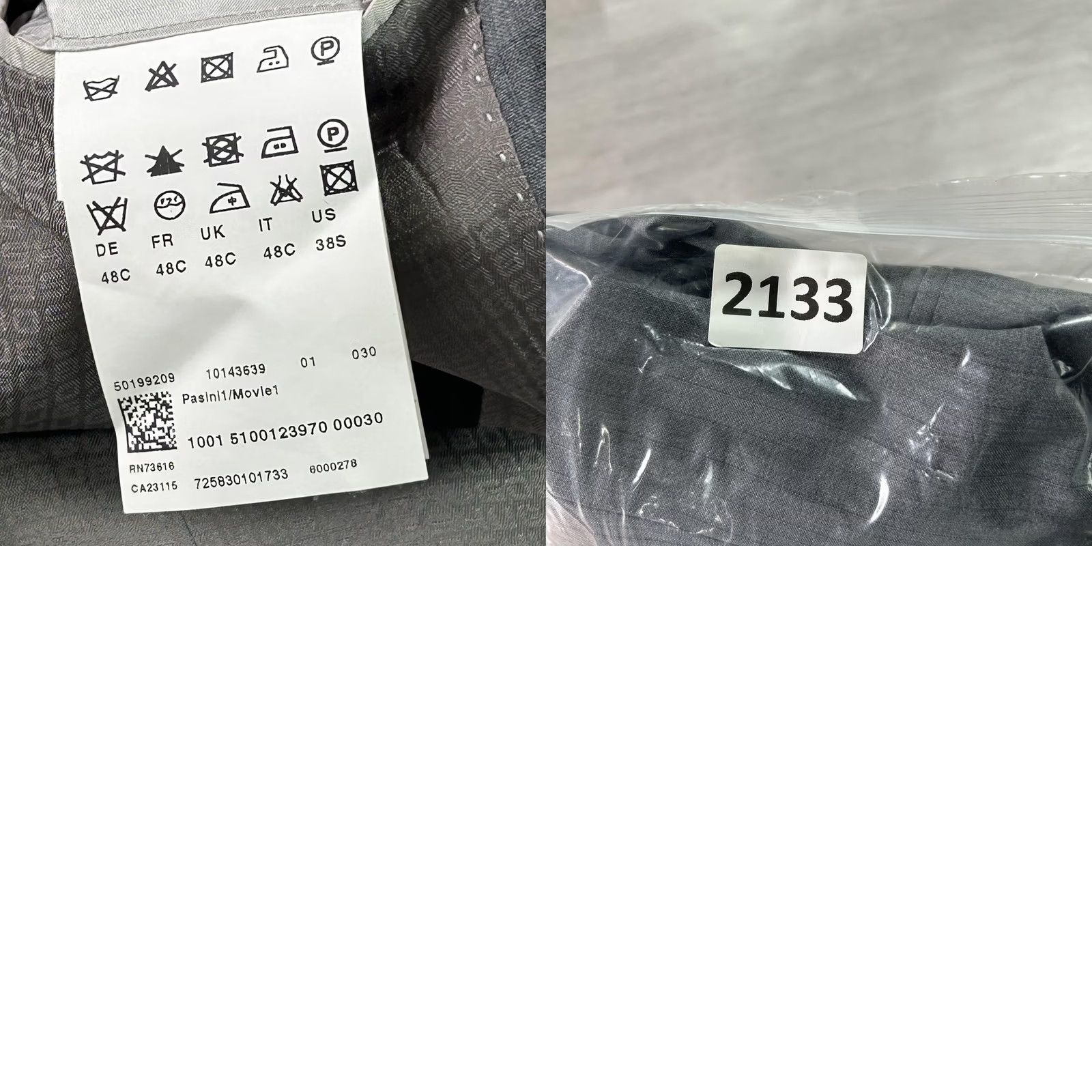 Hugo Boss HUGO BOSS Suit Jacket Mens 38 Short Gray Virgin Wool Tesse Biella 2 Button Dress Size US 38 / EU 54 - 9 Thumbnail