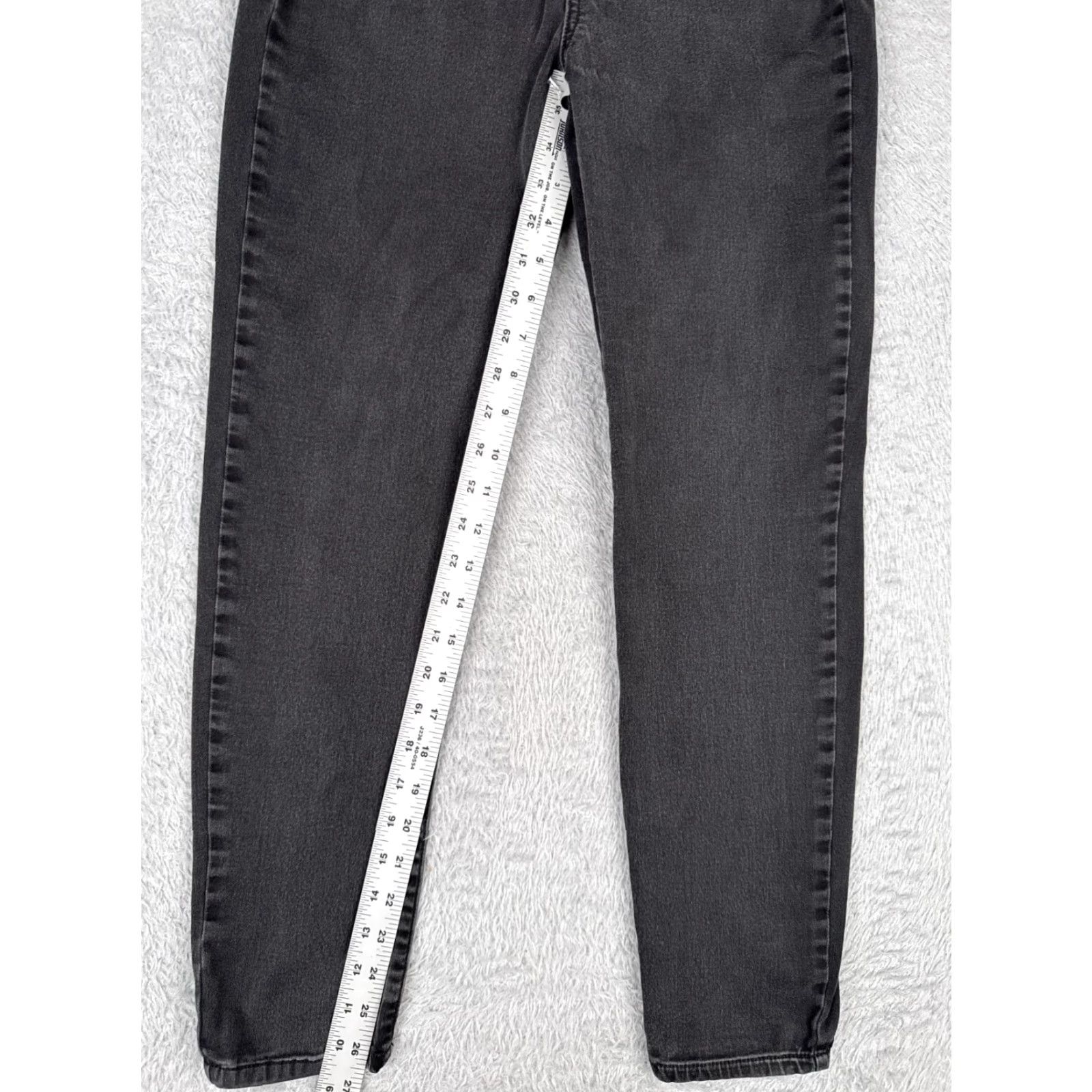 Vintage Rewash Jeans Womens Juniors 9 Black Skinny Denim Mid Rise Cotton Blend 26x27 90s Retro Size 30" / US 8 / IT 44 - 7 Thumbnail
