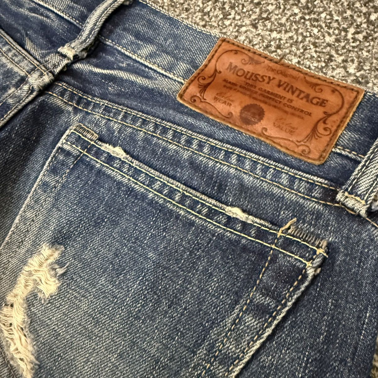 Beauty Beast 🔥🇯🇵 Vintage Japanese Selvedge Moussy Distressed Flared Denim Size 30" / US 8 / IT 44 - 8 Thumbnail