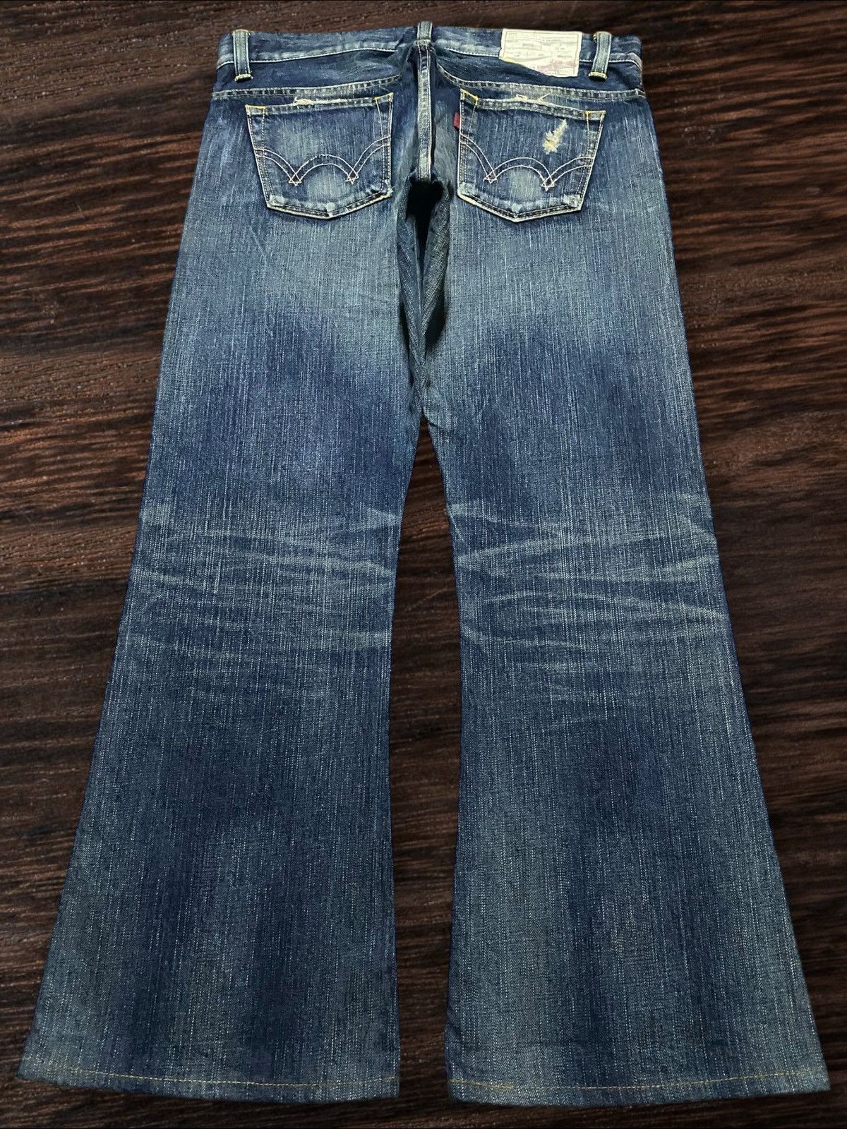 Junya Watanabe Vintage Japanese Brand Edwin 503 Mud Wash Distressed Flare Size US 33 - 2 Thumbnail