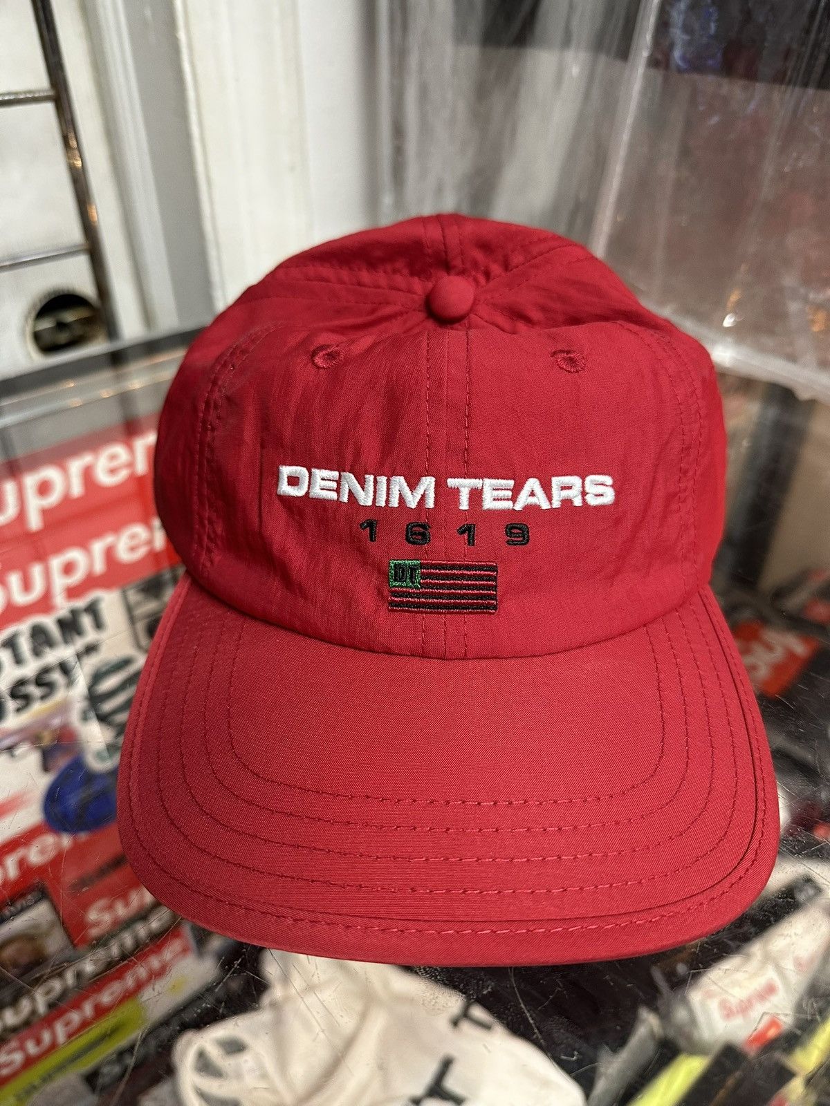 DENIM TEARS Denim Tears ADG Cap (Red) Size ONE SIZE - 1 Thumbnail