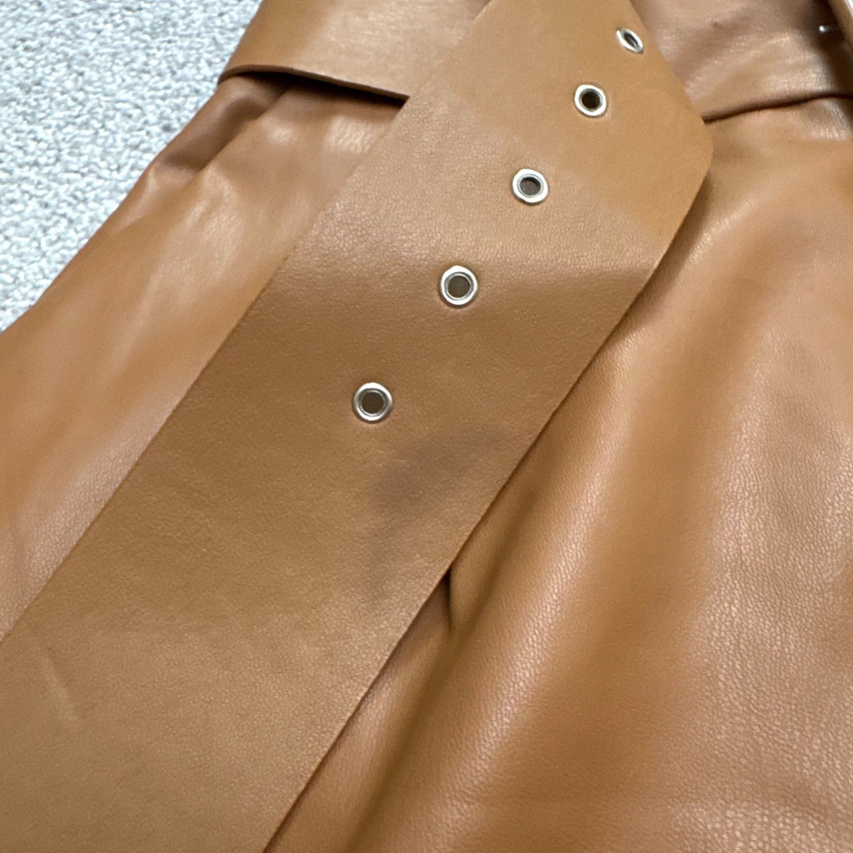 Zara Zara Faux Leather Belted High Rise Paperbag Trousers Womens Small Brown W26 Pants Size 28" / US 6 / IT 42 - 7 Thumbnail