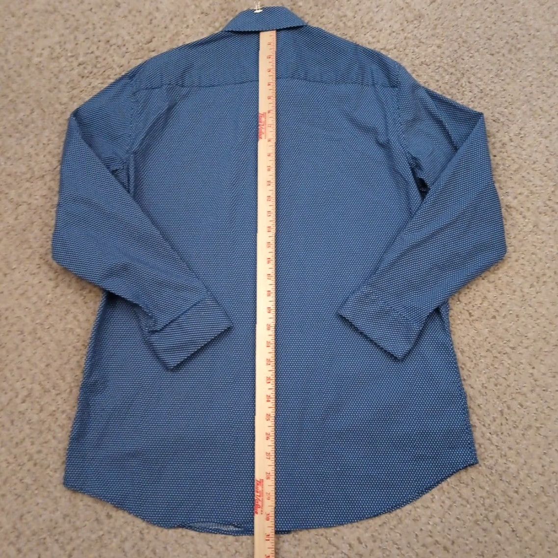 Apt. 9 Apt. 9 Shirt Mens 16.5 Slim Blue Geometric Long Sleeve Button Up Stretch Size US XL / EU 56 / 4 - 6 Thumbnail