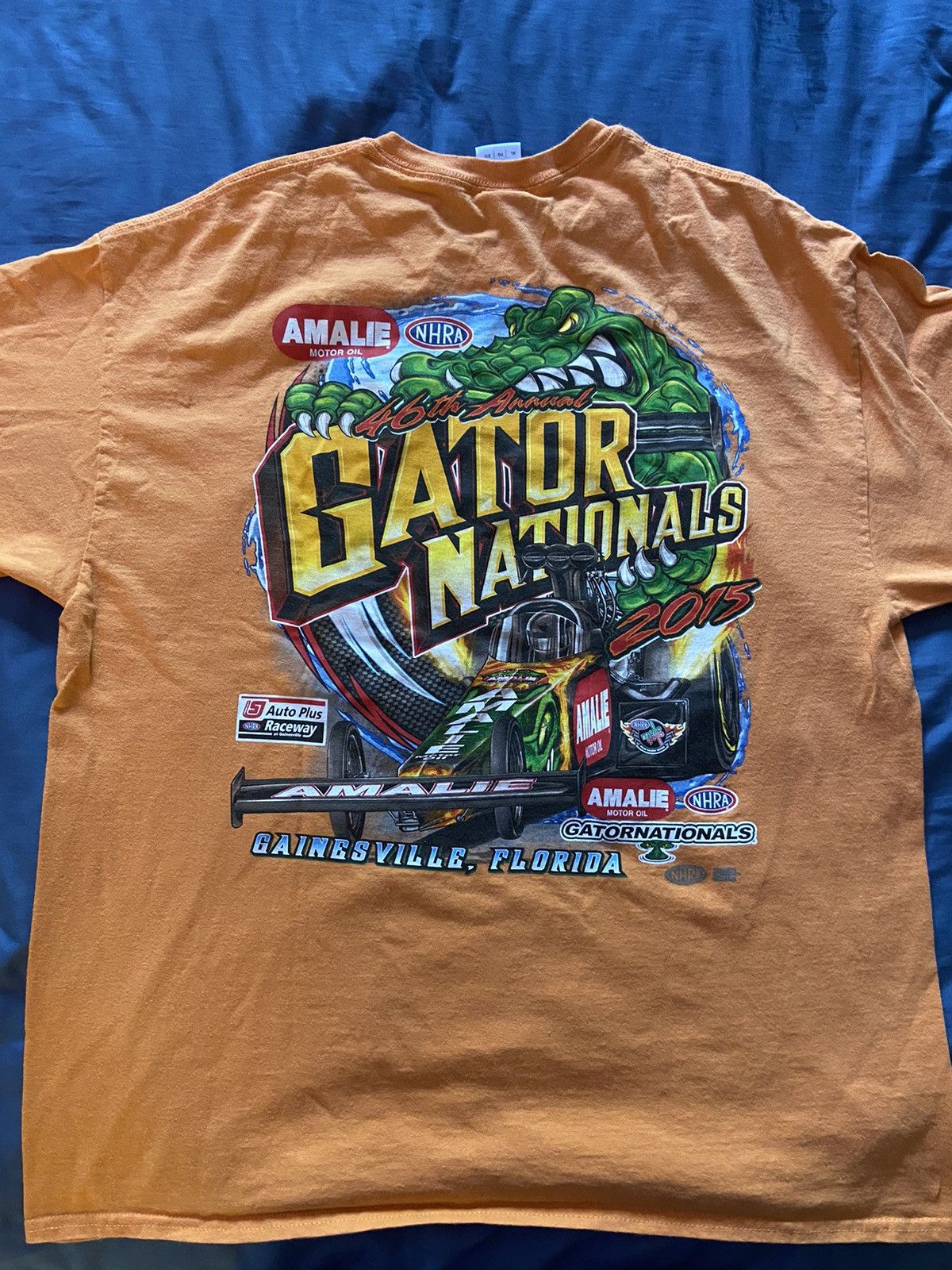 Vintage Amalie Gator Nationals NHRA 2015 Shirt Size US XL / EU 56 / 4 - 1 Thumbnail