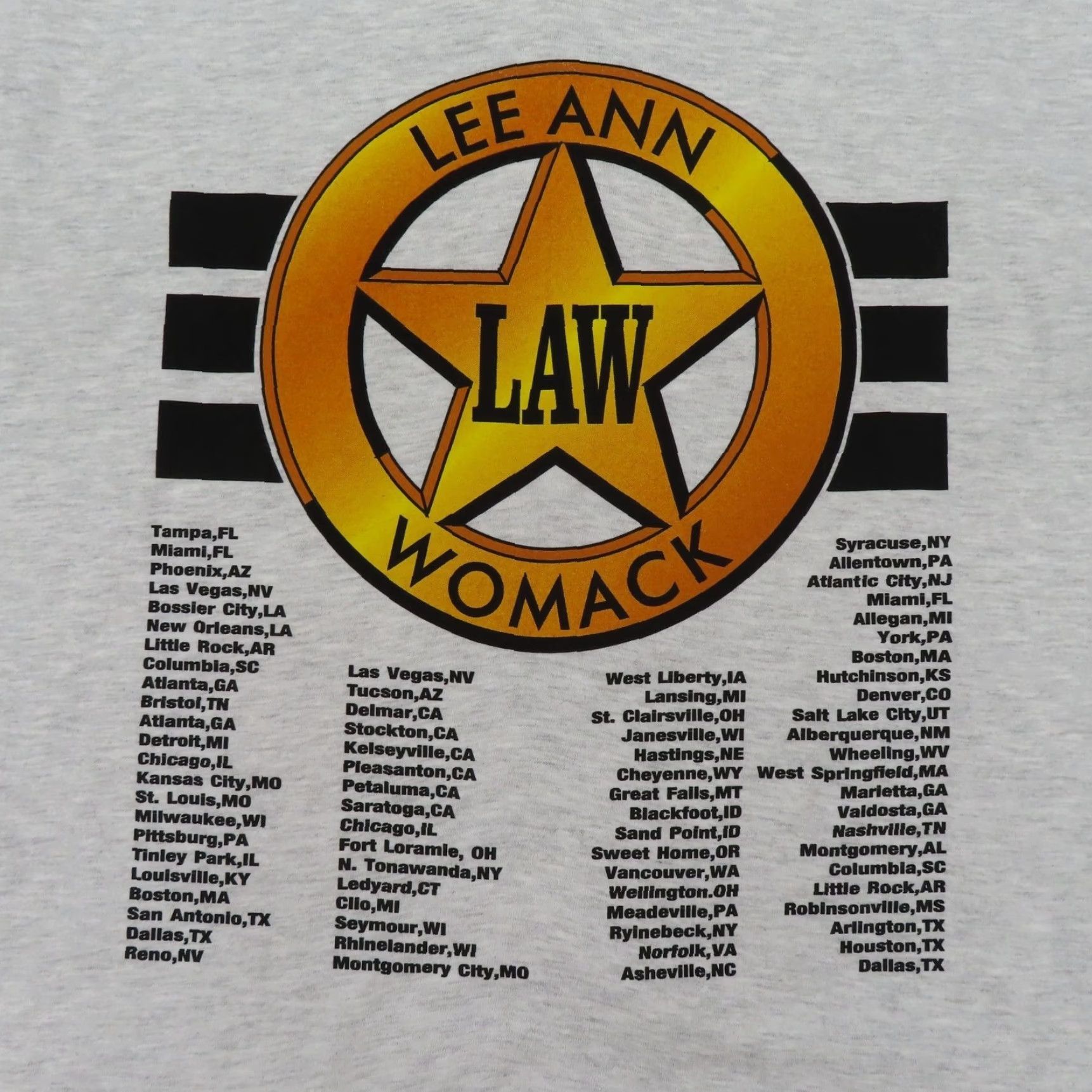 Hanes VTG Hanes T-Shirt Lee Ann Womack Texas LAW Tour Signed Autographed Adult XL Gray Short Sleeve Crew Neck Size US XL / EU 56 / 4 - 5 Thumbnail