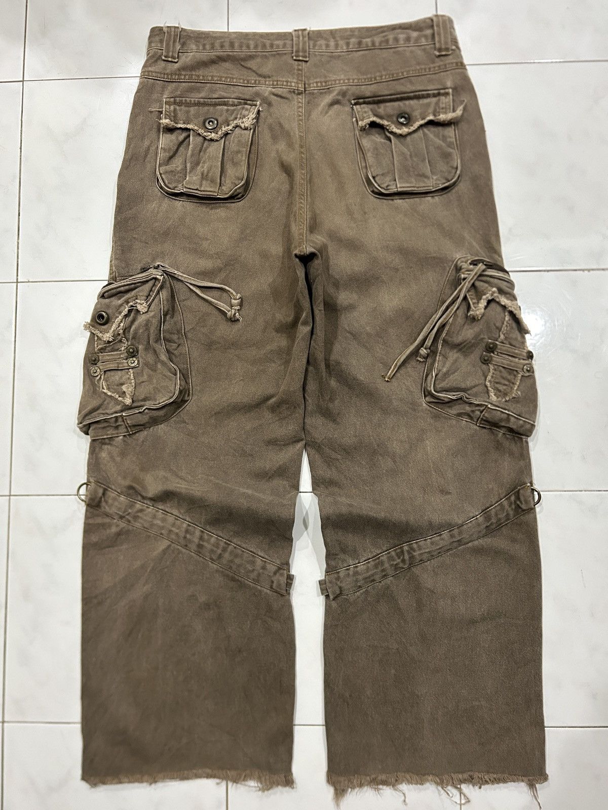 Japanese Brand Y2K Baggy Cargo KaKamer-ri Loose Style Size US 35 - 6 Thumbnail