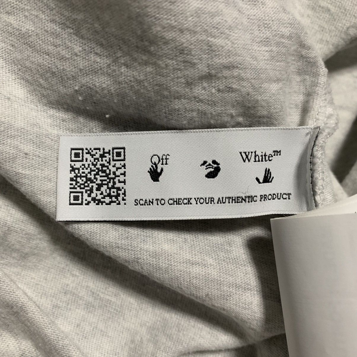 Off-White Off White Medium Hand Logo Grey Tee Virgil Abloh Size US M / EU 48-50 / 2 - 9 Thumbnail