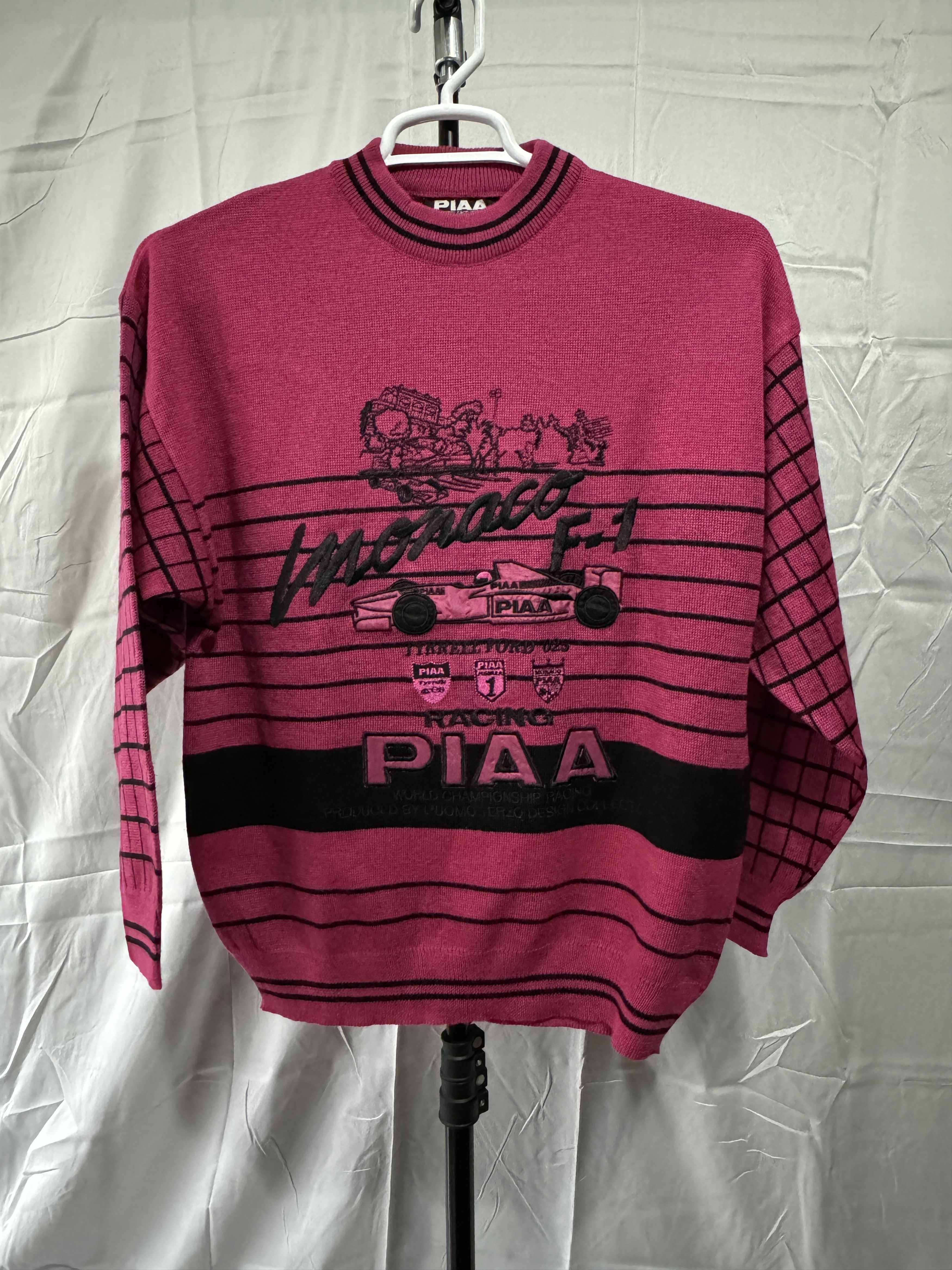 image of Pink Piaa Racing Monaco F-1 Sweater in Black/Pink, Men's (Size Small)