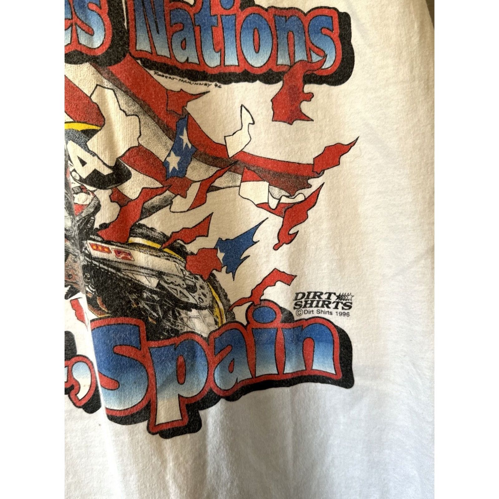 Hanes VINTAGE Motocross des Nations Jerez Spain T-Shirt Team USA Emig McGrath L Hanes Beefy-T White Mens L Size US L / EU 52-54 / 3 - 5 Thumbnail