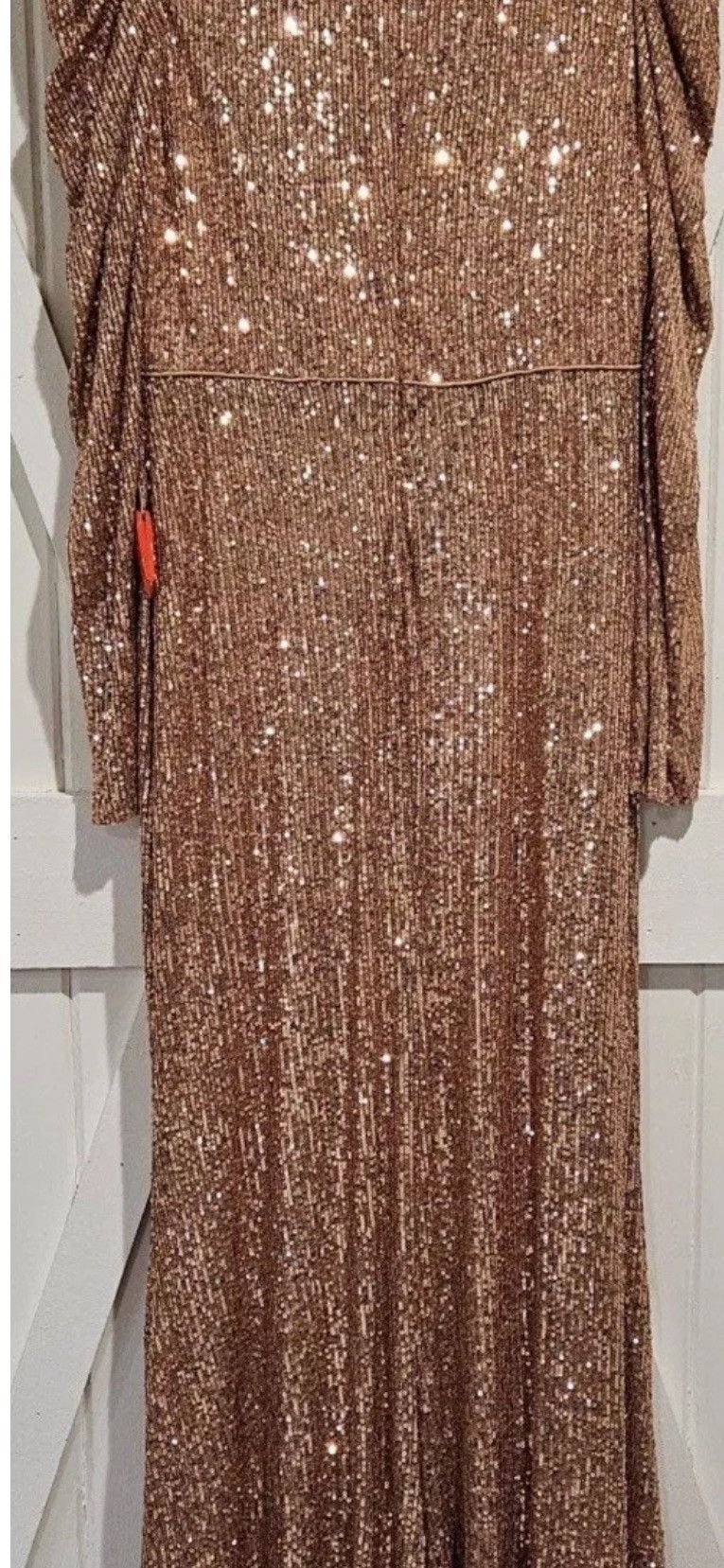 Mac Duggal MAC DUGGAL IEENA SEQUINED HIGH NECK PUFF LONG SLEEVE GOWN Size L / US 10 / IT 46 - 8 Thumbnail