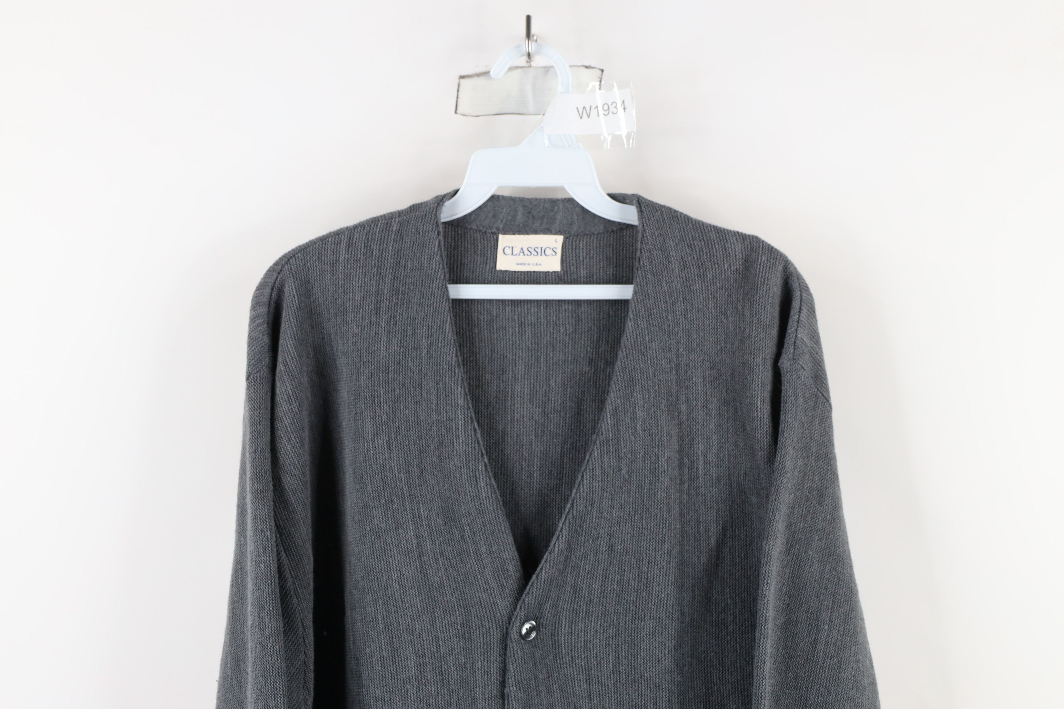 Vintage Vintage 90s Streetwear Grandpa Cardigan Sweater Gray USA Size US L / EU 52-54 / 3 - 2 Thumbnail