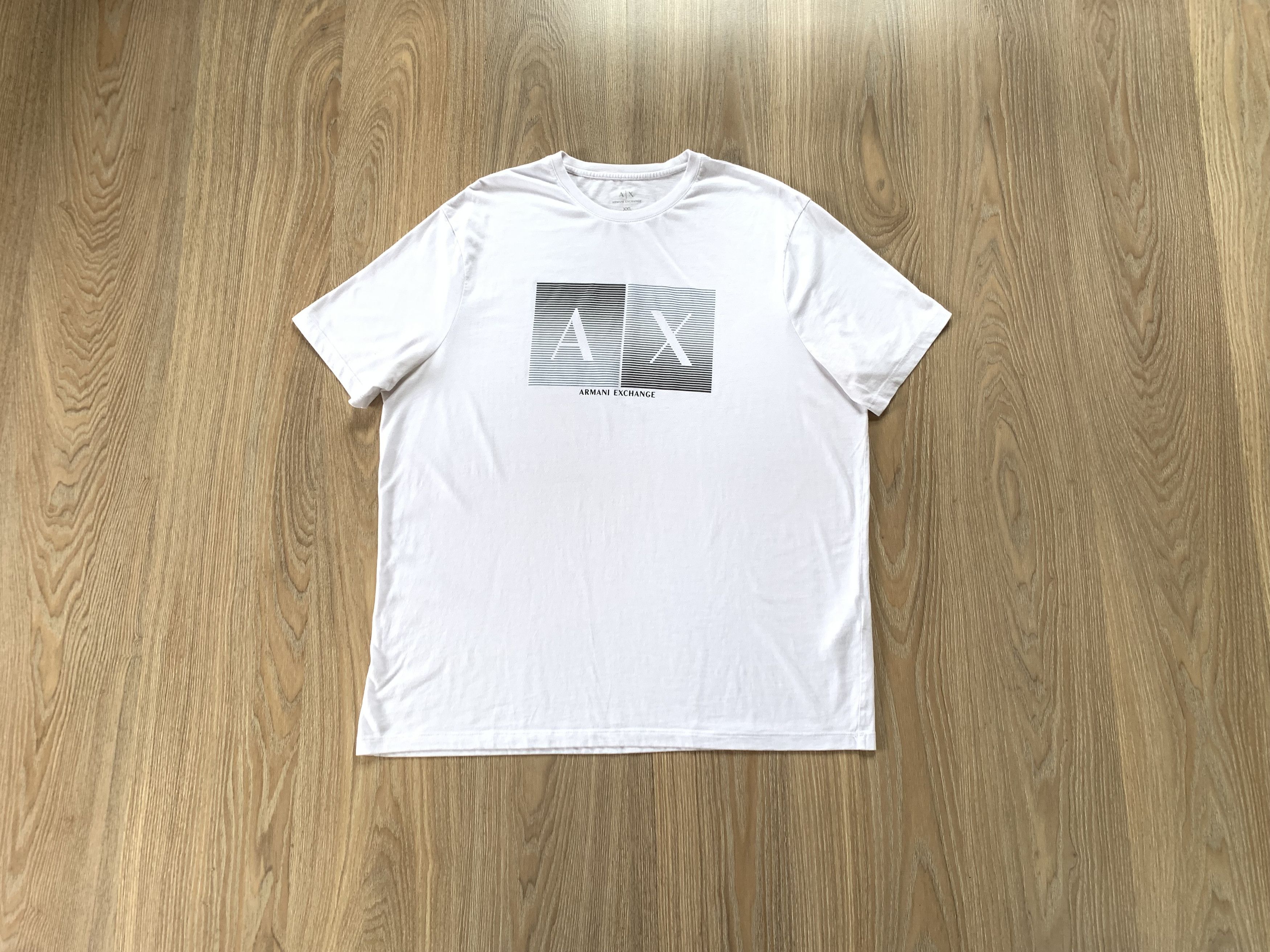Emporio Armani × Giorgio Armani × Vintage Mens Emporio Armani White Cotton Reflective Print T-Shirt Size US XXL / EU 58 / 5 - 1 Thumbnail