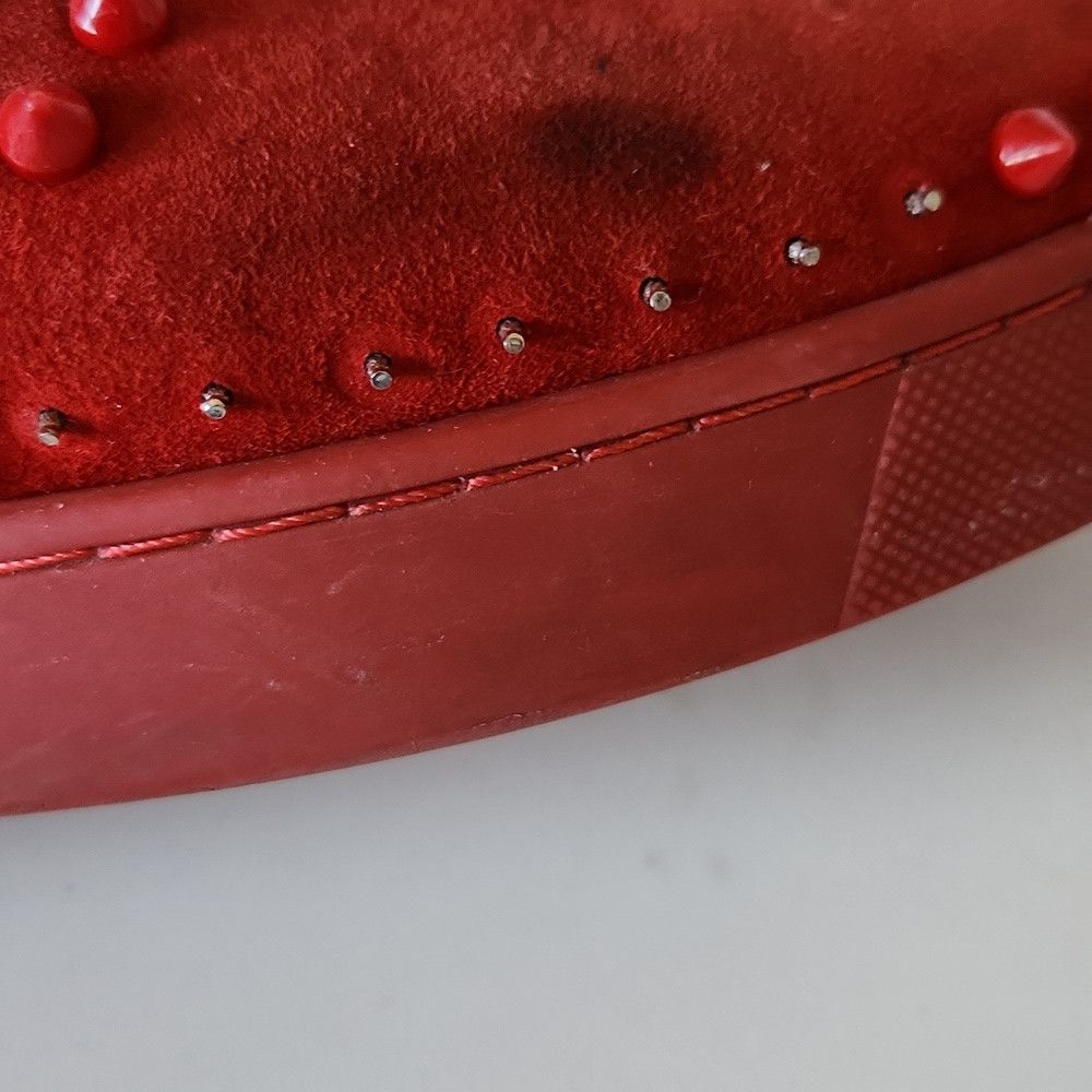 Christian Louboutin CHRISTIAN LOUBOUTIN | Pik Boat Mens Shoes Spike Slipons Red Size US 6.5 / EU 39-40 - 7 Thumbnail