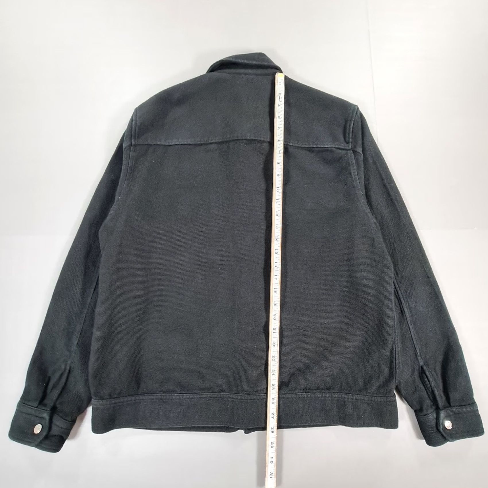 Reiss Reiss Mens Overshirt Black XL Cotton Snap Front Shacket Pockets Jacket Mens XL Black Casual Swing Over Shirt Size US XL / EU 56 / 4 - 7 Thumbnail