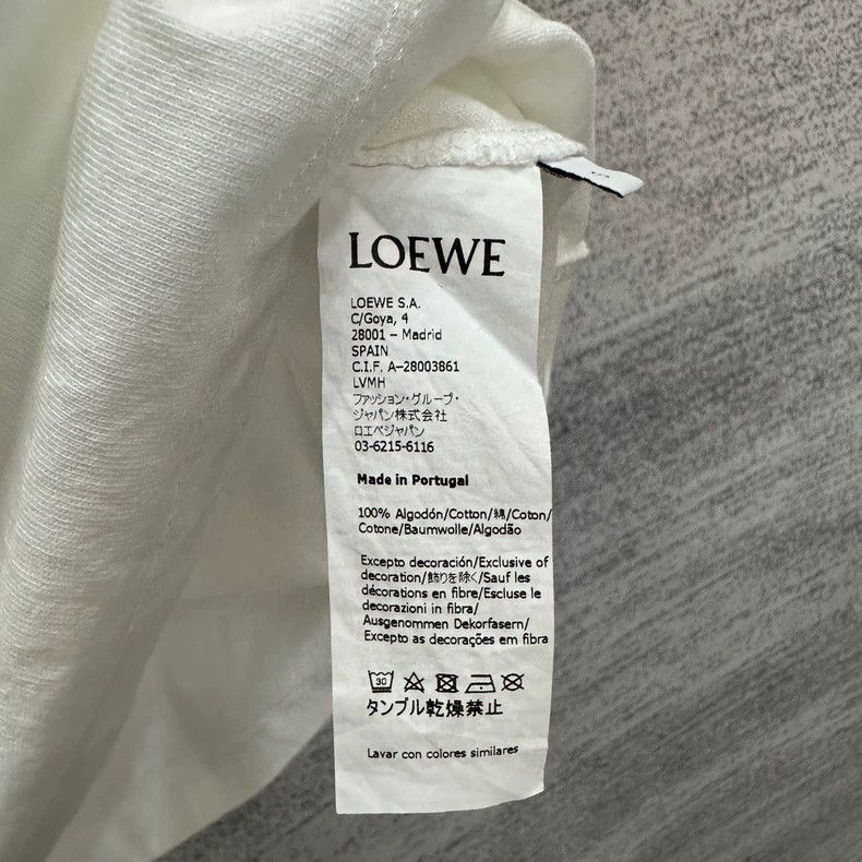 Loewe LOEWE White elegant gold embossed logo gemstone short slee Size S / US 4 / IT 40 - 6 Thumbnail