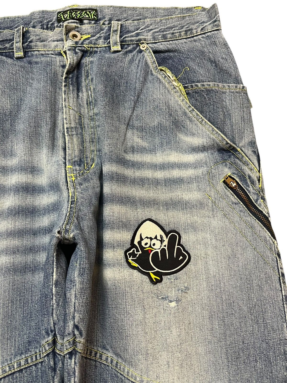 Bassike Vintage Bassayk Baggy Skater Wide Leg Faded Denim Size US 33 - 4 Thumbnail