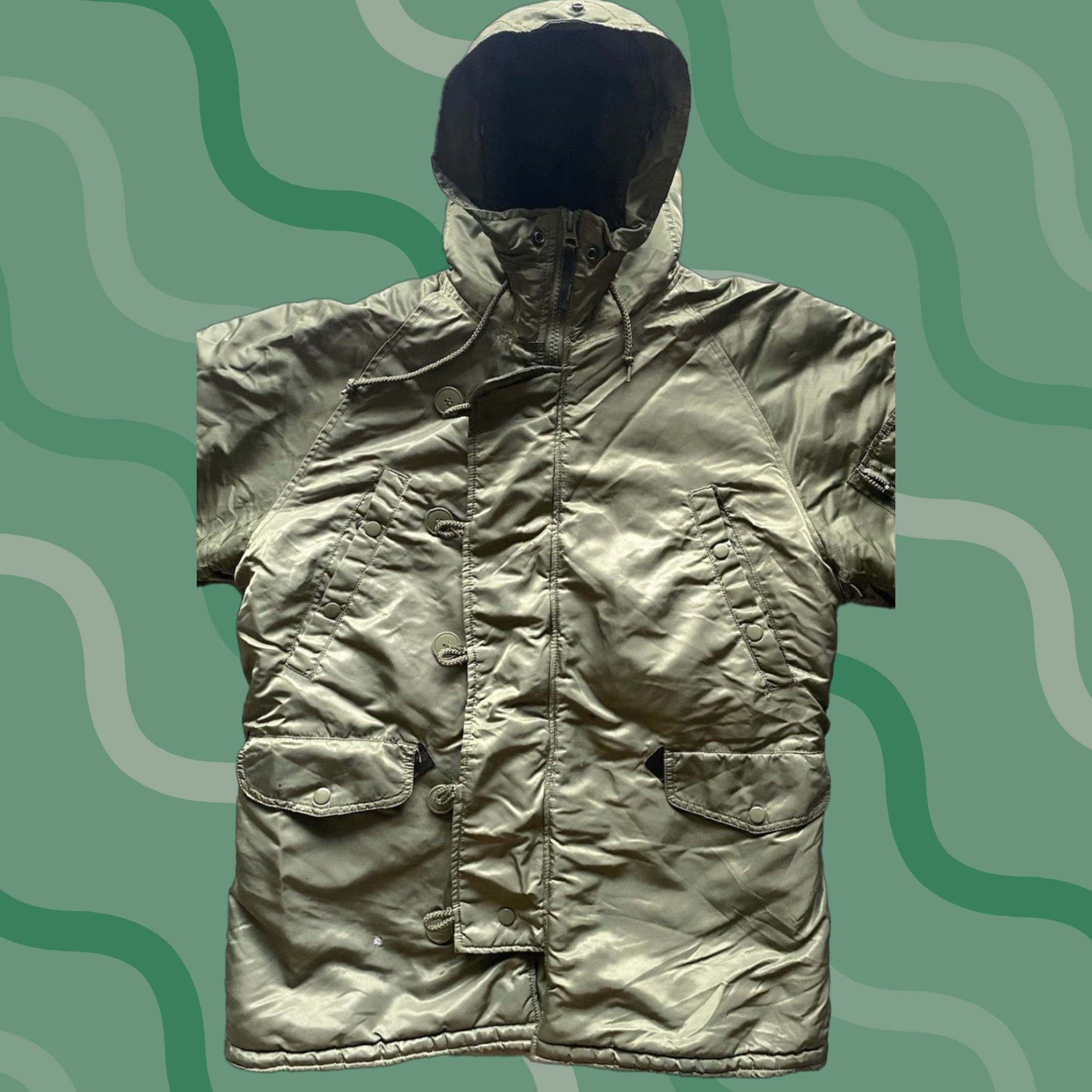 Alpha Industries VINTAGE Alpha Industries N-3B Parka Jacket Hooded Military Green Medium Unisex Adults Winter Size M Size US M / EU 48-50 / 2 - 1 Thumbnail