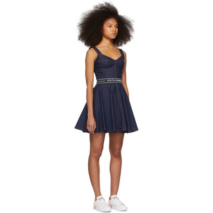 Dolce & Gabbana o1y0825 Denim Mini Dress in Blue Size XS / US 0-2 / IT 36-38 - 2 Thumbnail