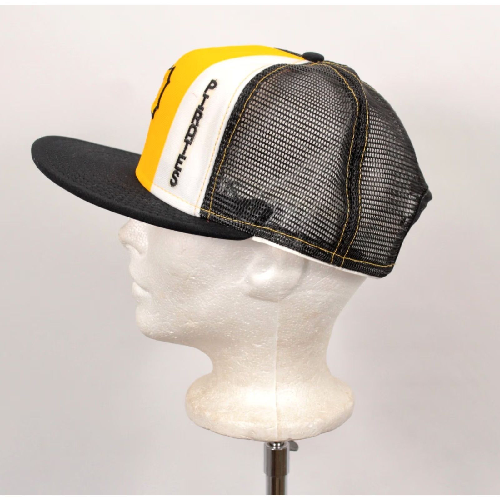 Vintage AJD Pittsburgh Pirates Hat Cap Vintage 80s Snapback Adjustable Size L Black Mesh Cap Mens Size ONE SIZE - 3 Thumbnail