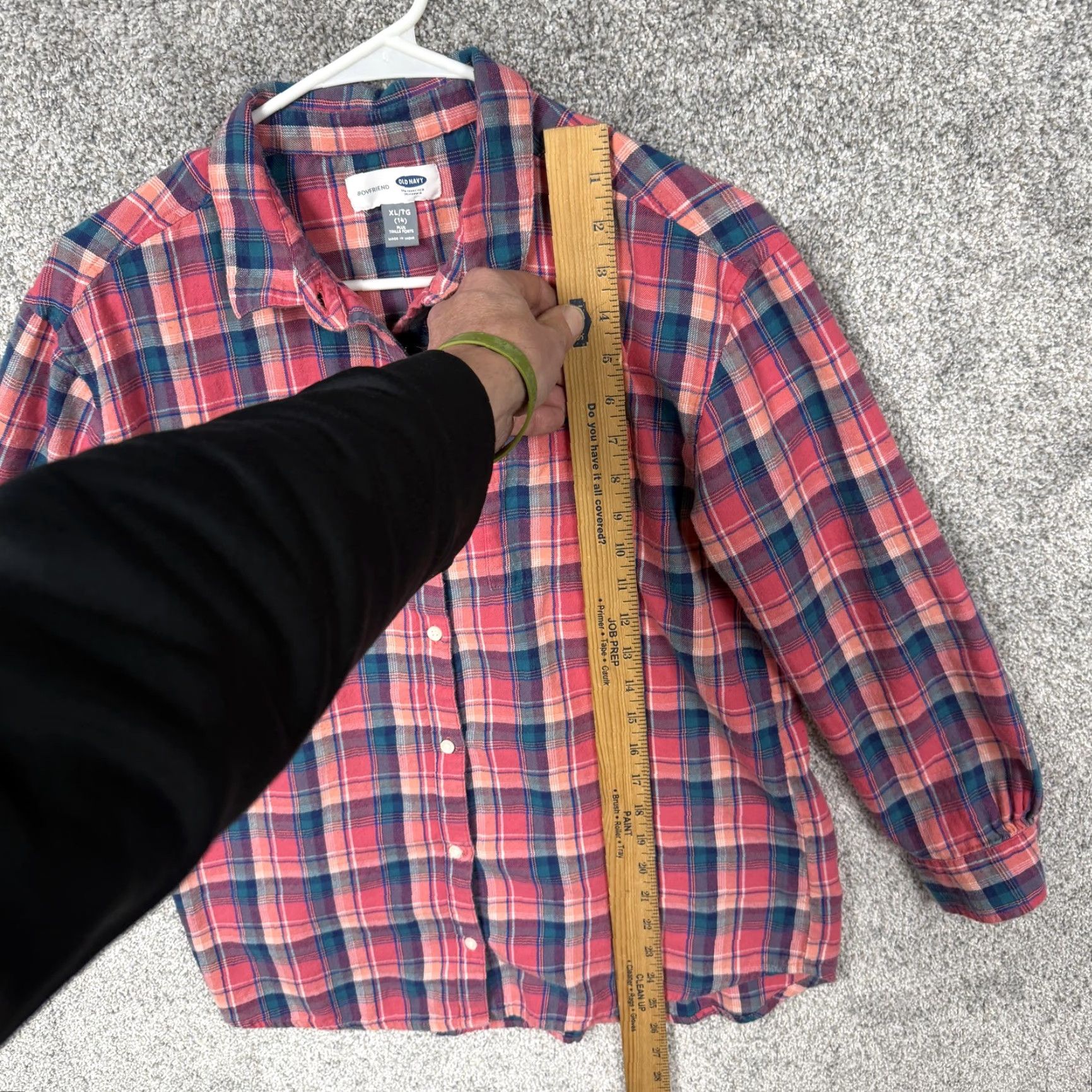 Old Navy Old Navy Boyfriend Shirt Womens XL Plus Pink Blue Plaid Flannel Grunge Normcore Shirt Size XL / US 12-14 / IT 48-50 - 2 Thumbnail