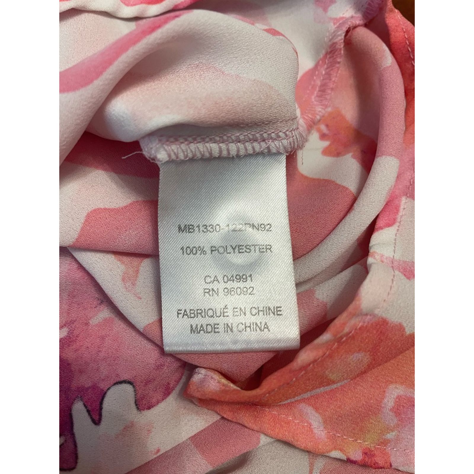 Other Lila Rose Tunic Top Split V-Neckline Floral Pink Orange S Size S / US 4 / IT 40 - 8 Thumbnail