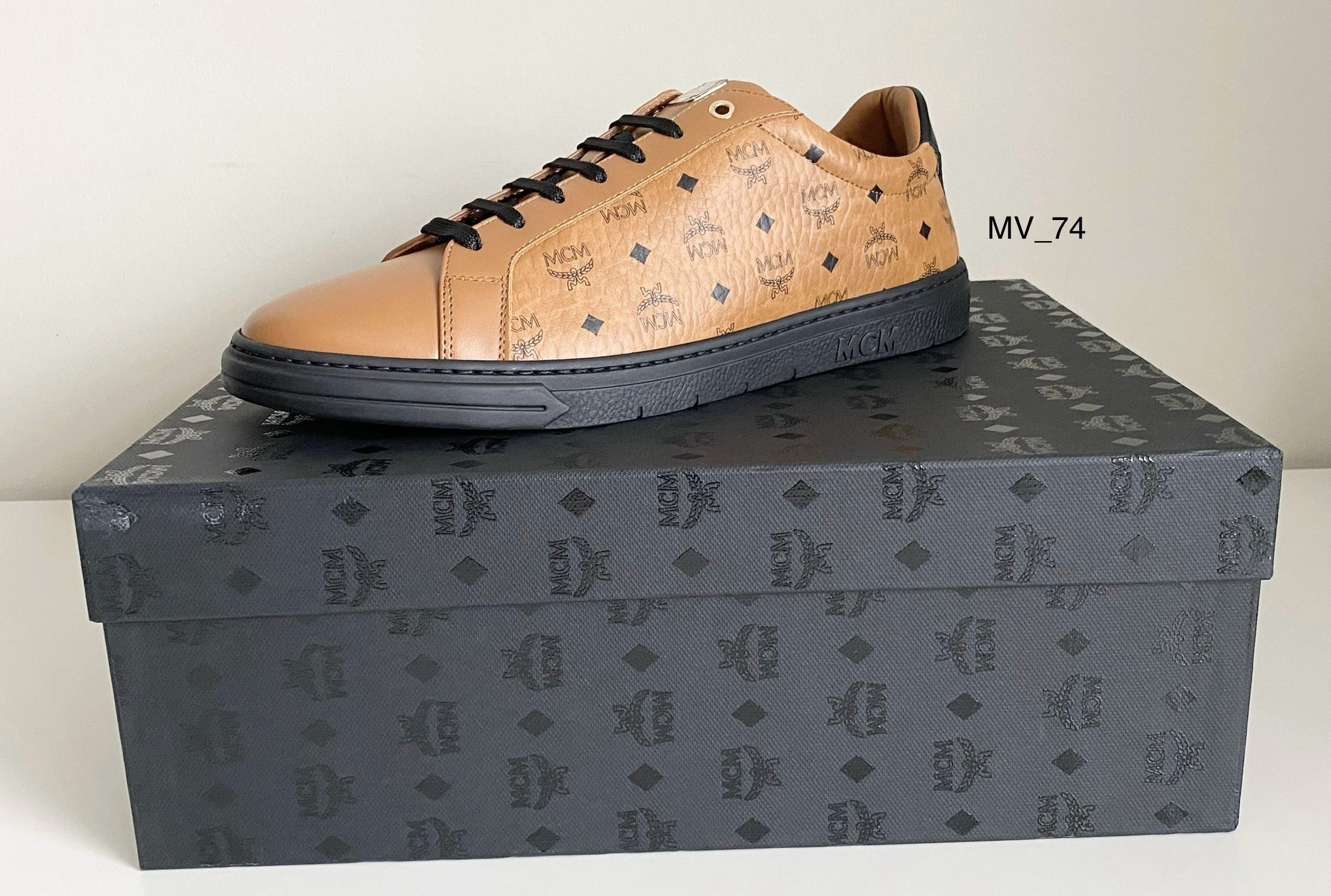 MCM MCM Cognac Visetos Leather Sneakers - Sz EU 44 / US 11 - NIB Size US 11 / EU 44 - 7 Thumbnail