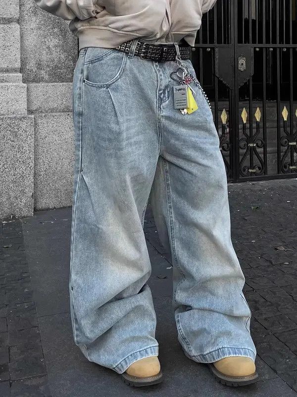 VIBE Baggy Washed Wide Leg Jeans Size US 32 / EU 48 - 4 Thumbnail