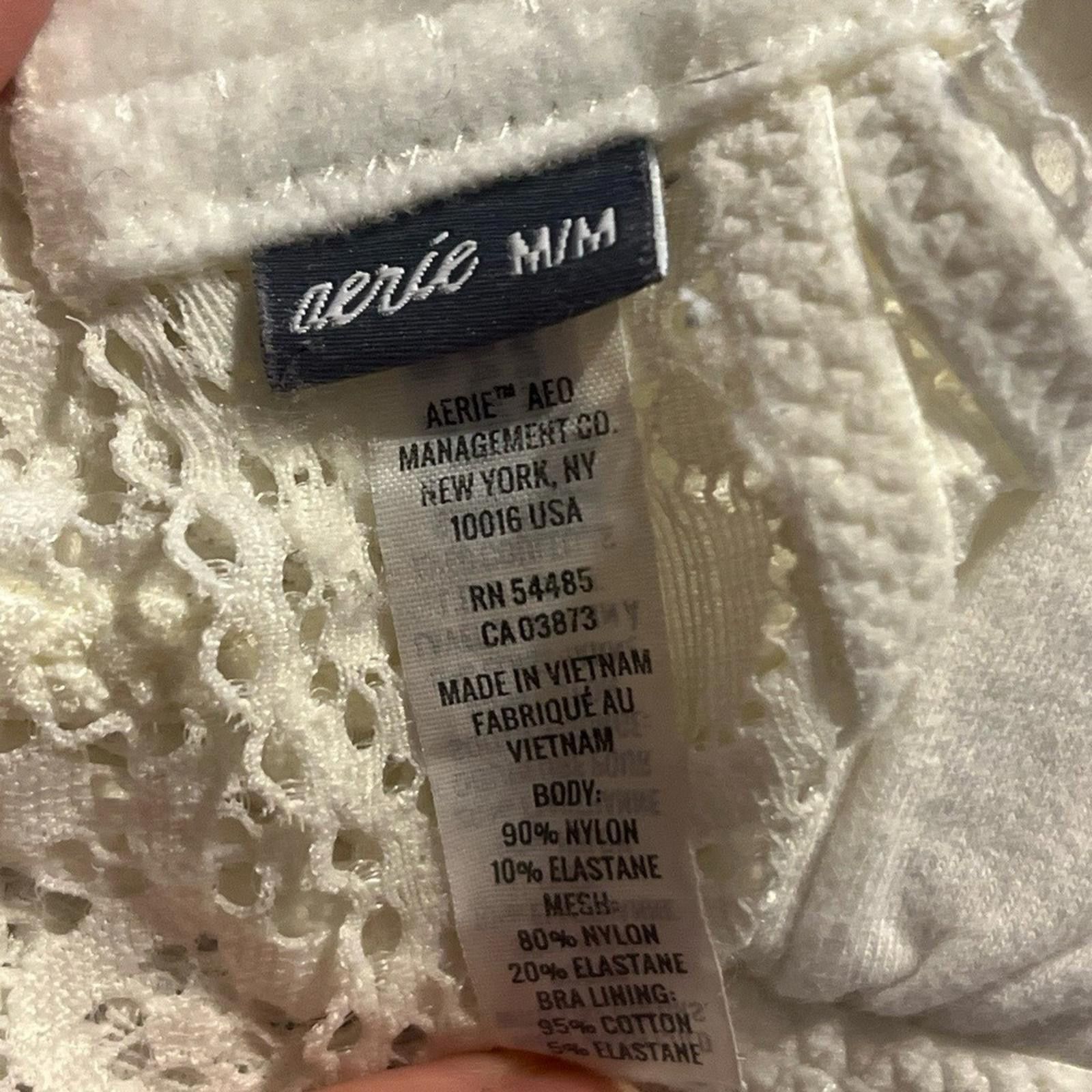 Other Aerie Halter Top Bralette M White Lace Stretch Romantic Chic Size ONE SIZE - 5 Thumbnail