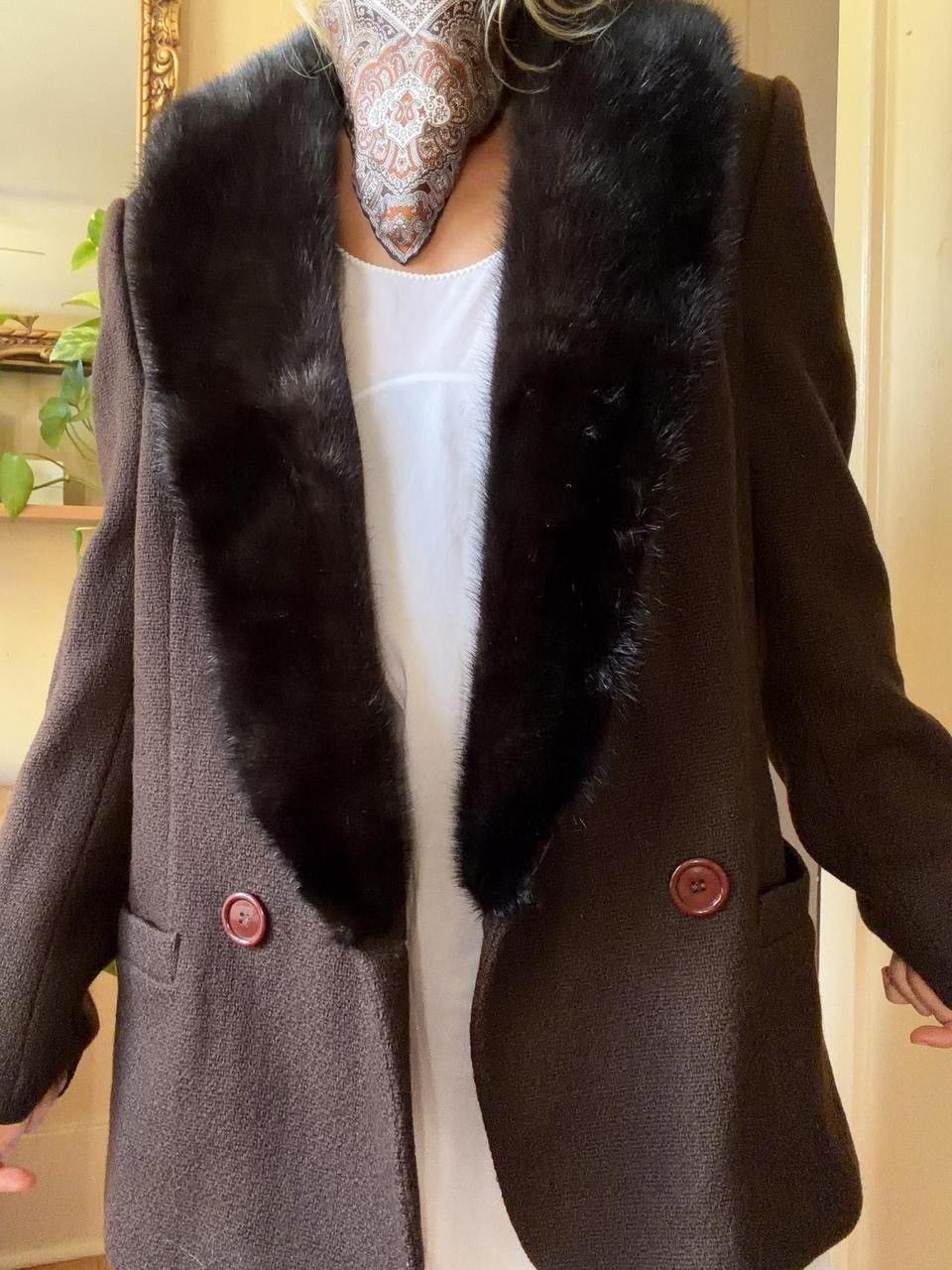 Other Vintage 1960s dark academia wool mink city coat Size M / US 6-8 / IT 42-44 - 3 Thumbnail