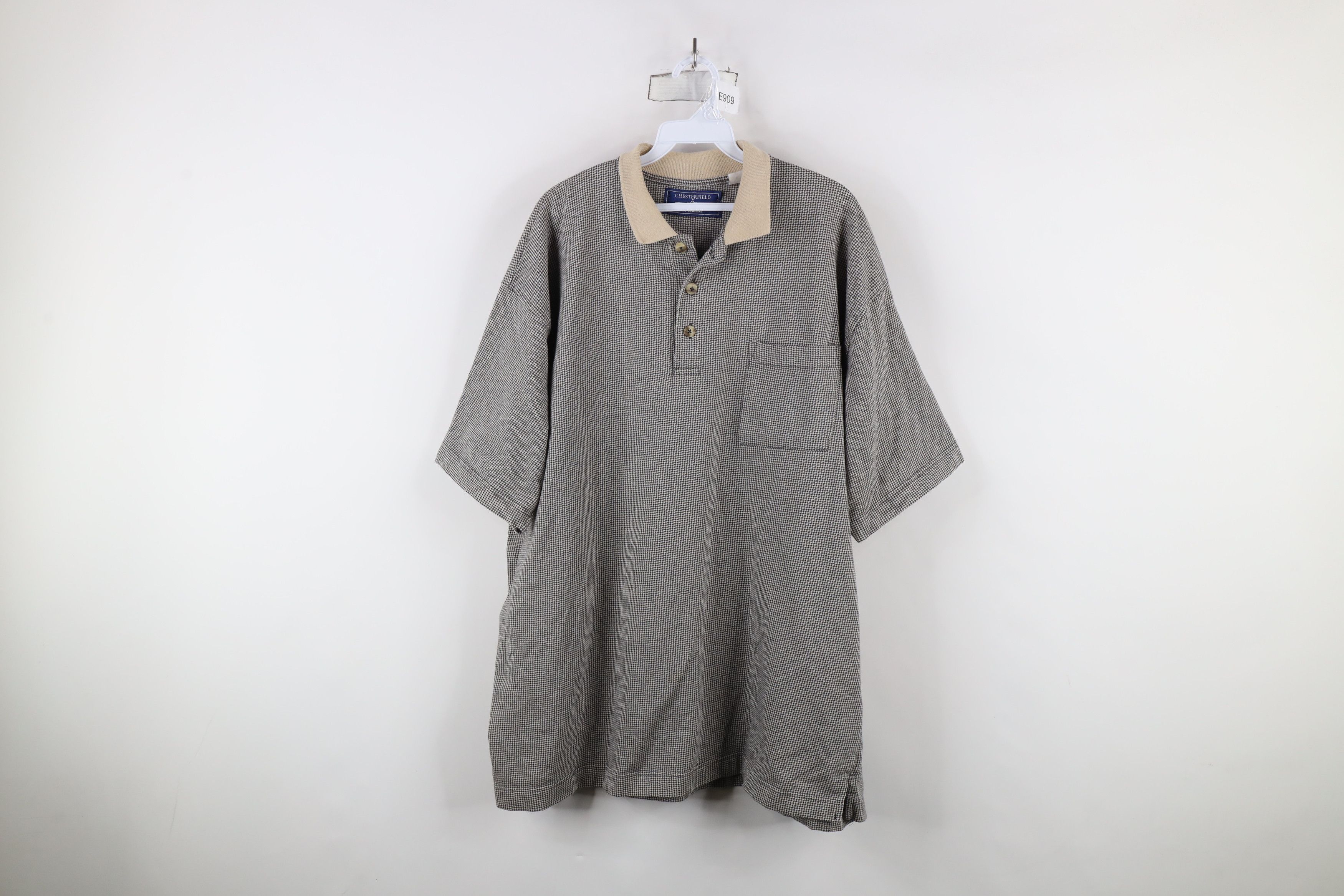 Vintage Vintage 90s Streetwear Houndstooth Knit Collared Polo Shirt Size US XXL / EU 58 / 5 - 1 Thumbnail