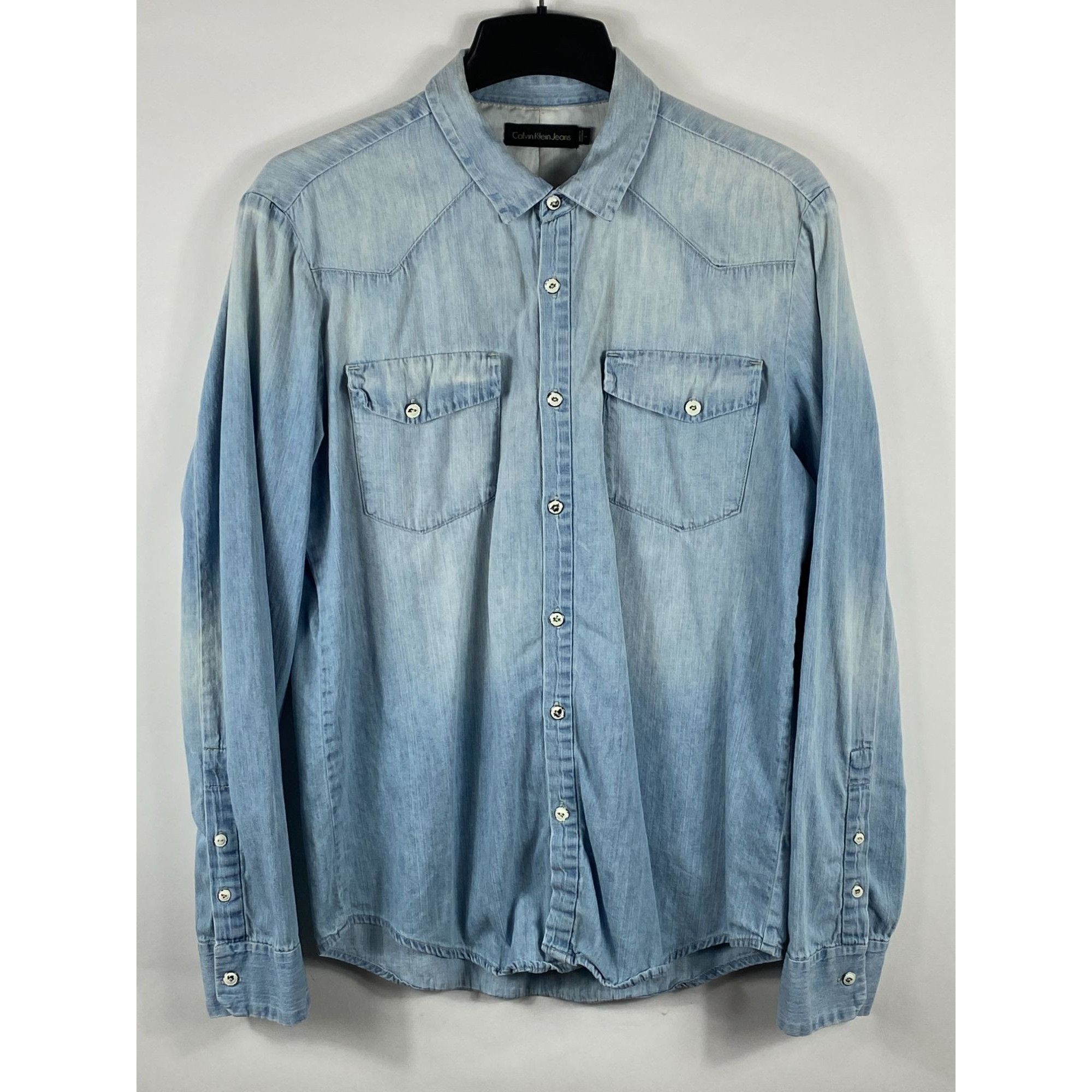 Calvin Klein Calvin Klein Jeans Button Down 2-Pocket Long Sleeve Denim Sh Size US L / EU 52-54 / 3 - 1 Thumbnail