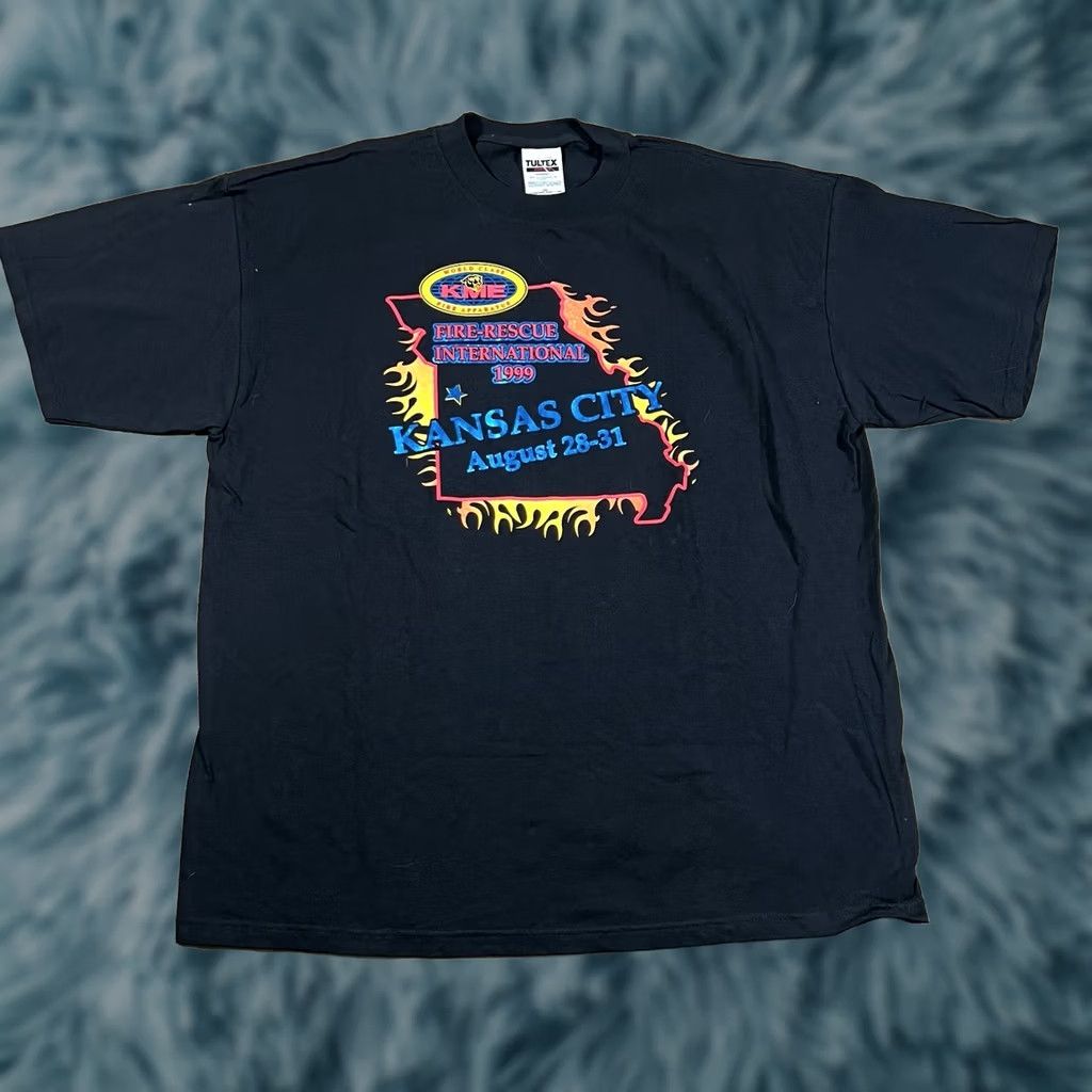 Tultex VINTAGE 1999 Fire Rescue International Kanas City Tshirt Tultex 2XL Black Men T-Shirt City theme Fire Rescue International 1999 Size US XXL / EU 58 / 5 - 1 Thumbnail