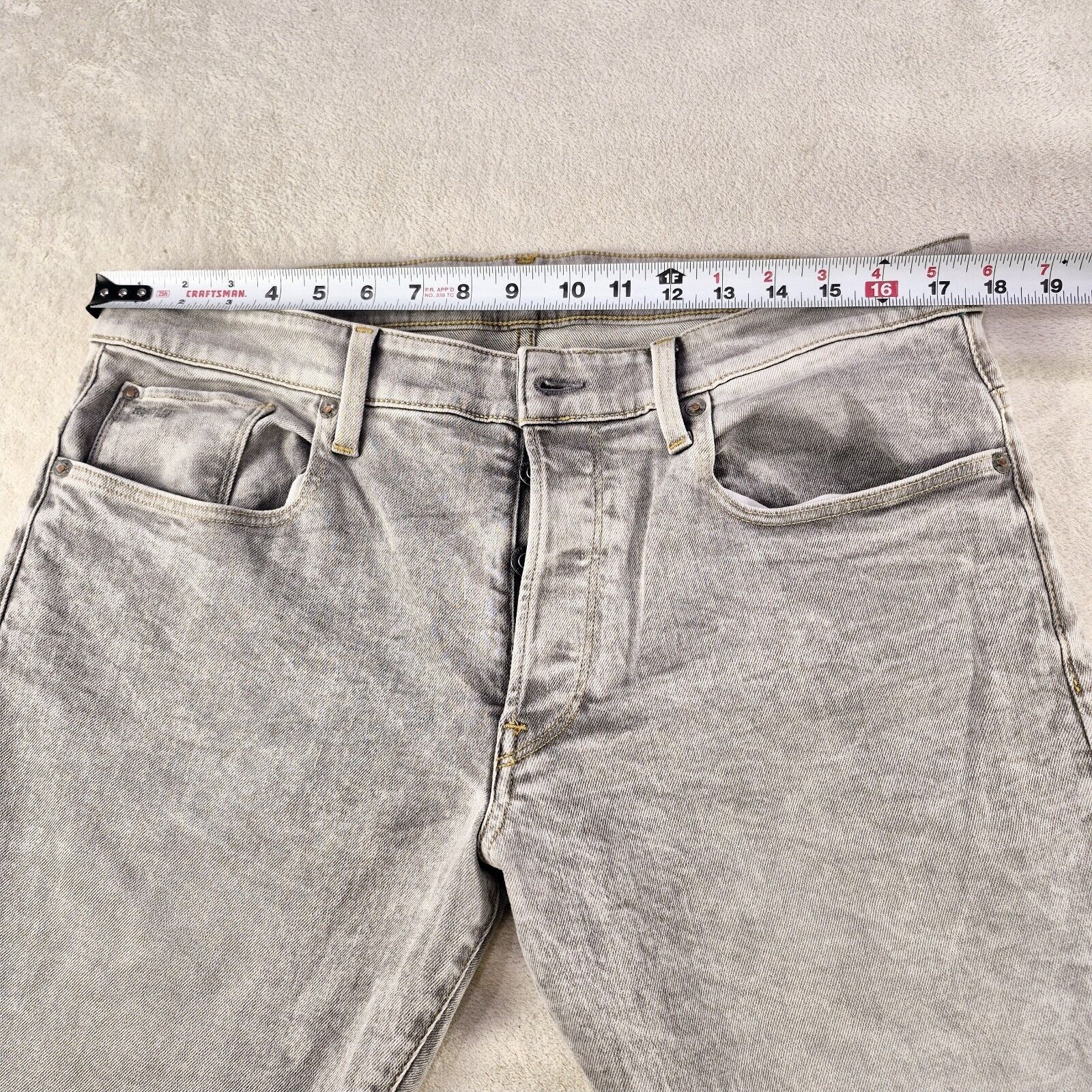 G-Star G-Star Raw 3301 Tapered Slim Men’s Gray Denim Jeans 36x32 Size US 36 / EU 52 - 6 Thumbnail