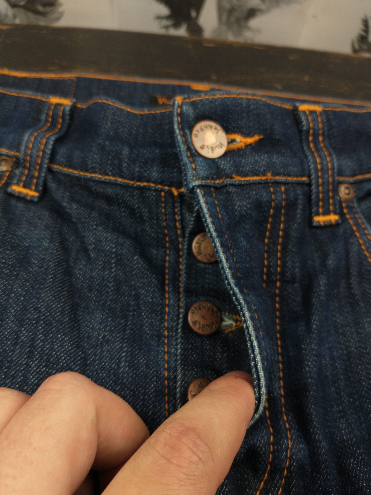 Nudie Jeans Nudie Jeans Grim Tim Dry Open Navy Size W31 L32 Mens Size US 31 - 9 Thumbnail