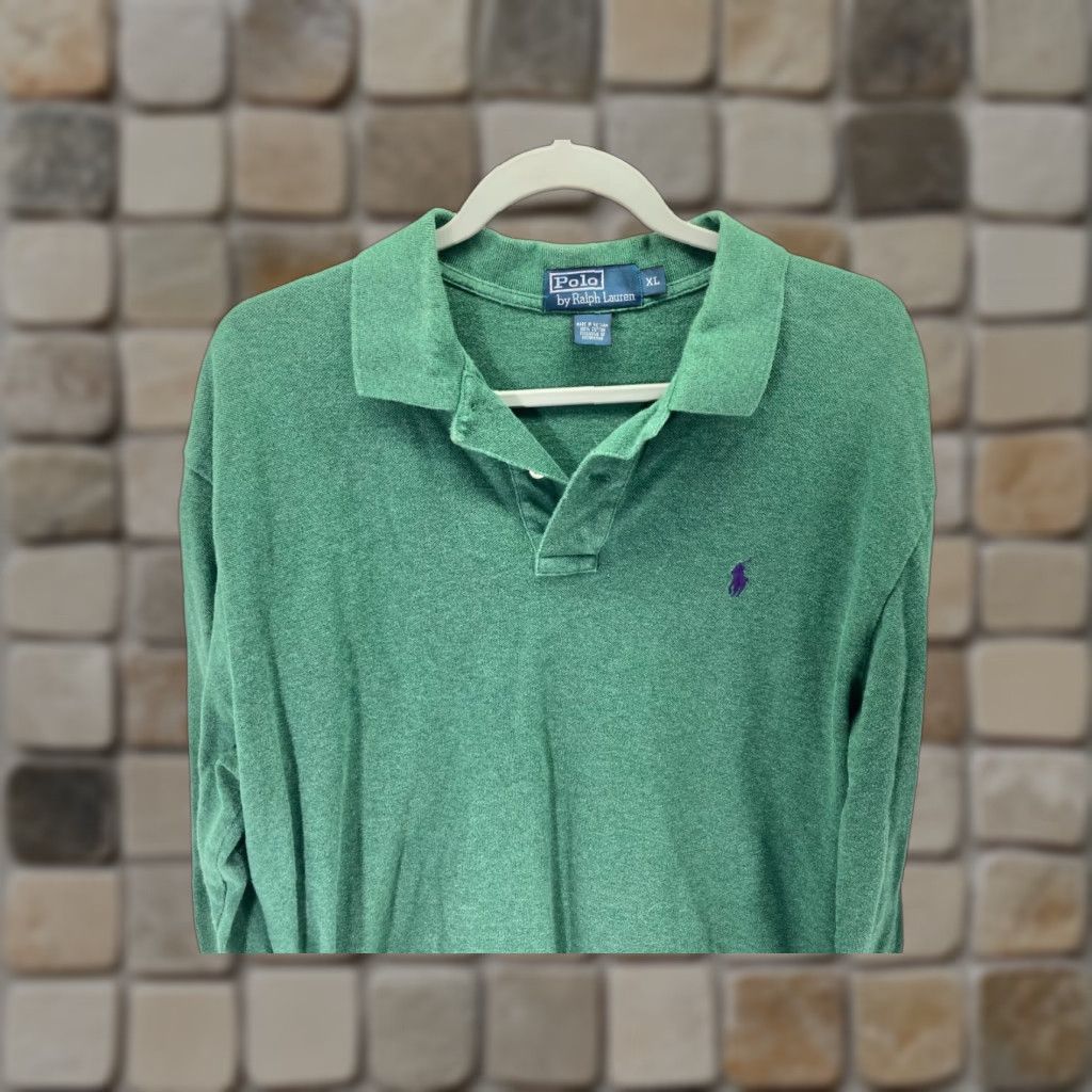 Polo Ralph Lauren Polo Ralph Lauren Polo Shirt Mens XL Green Long Sleeve Slim Fit Logo Size US XL / EU 56 / 4 - 1 Thumbnail